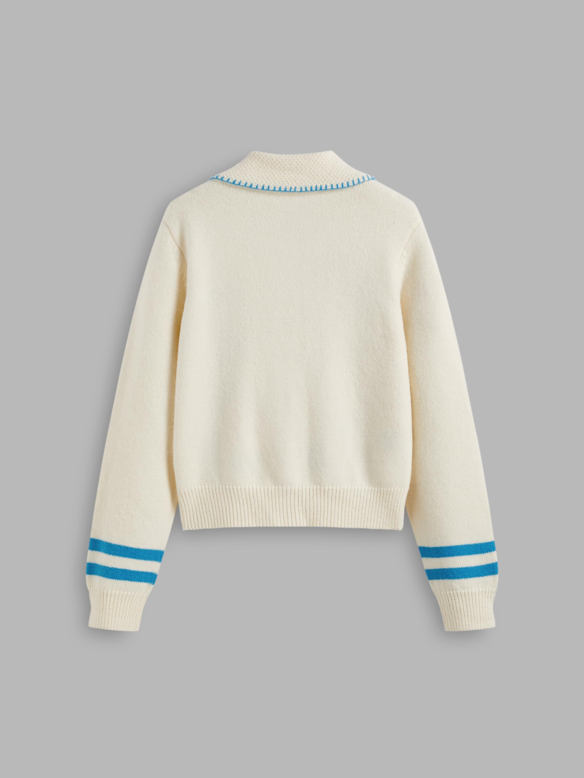 Women's Cute Cat Pattern Knitted Cardigan Sweater - Long Sleeve Collared Button Down Crop Top for Fall & Winter | Perfect for Casual Outfits, Office Wear and Date Nights