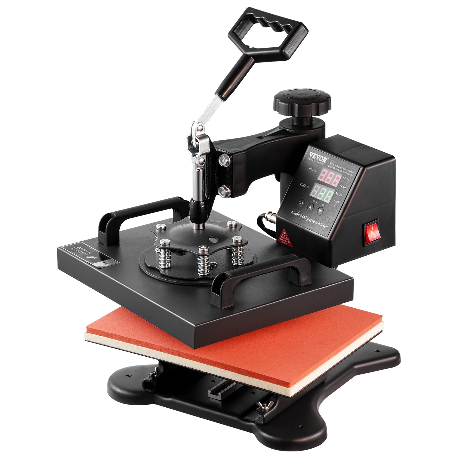 VEVOR 12x10 Inch Heat Press Machine for T-Shirts - Compact Sublimation Heat Transfer Printing Machine for DIY Custom Shirts, Hats & Mugs - Perfect for Home Business & Craft Projects