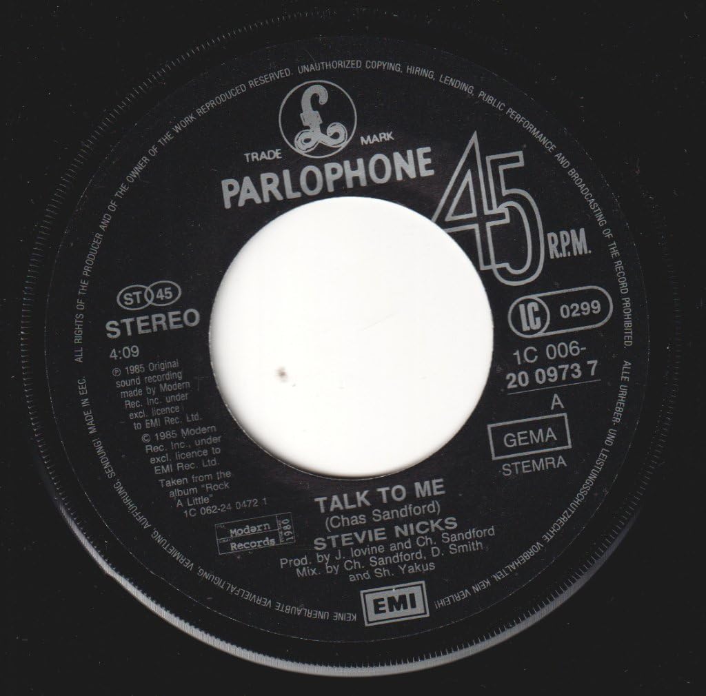 Talk to Me (1985) Vinyl Single 7'' - Limited Edition Retro Music Collectible for Vinyl Enthusiasts and Home DJs