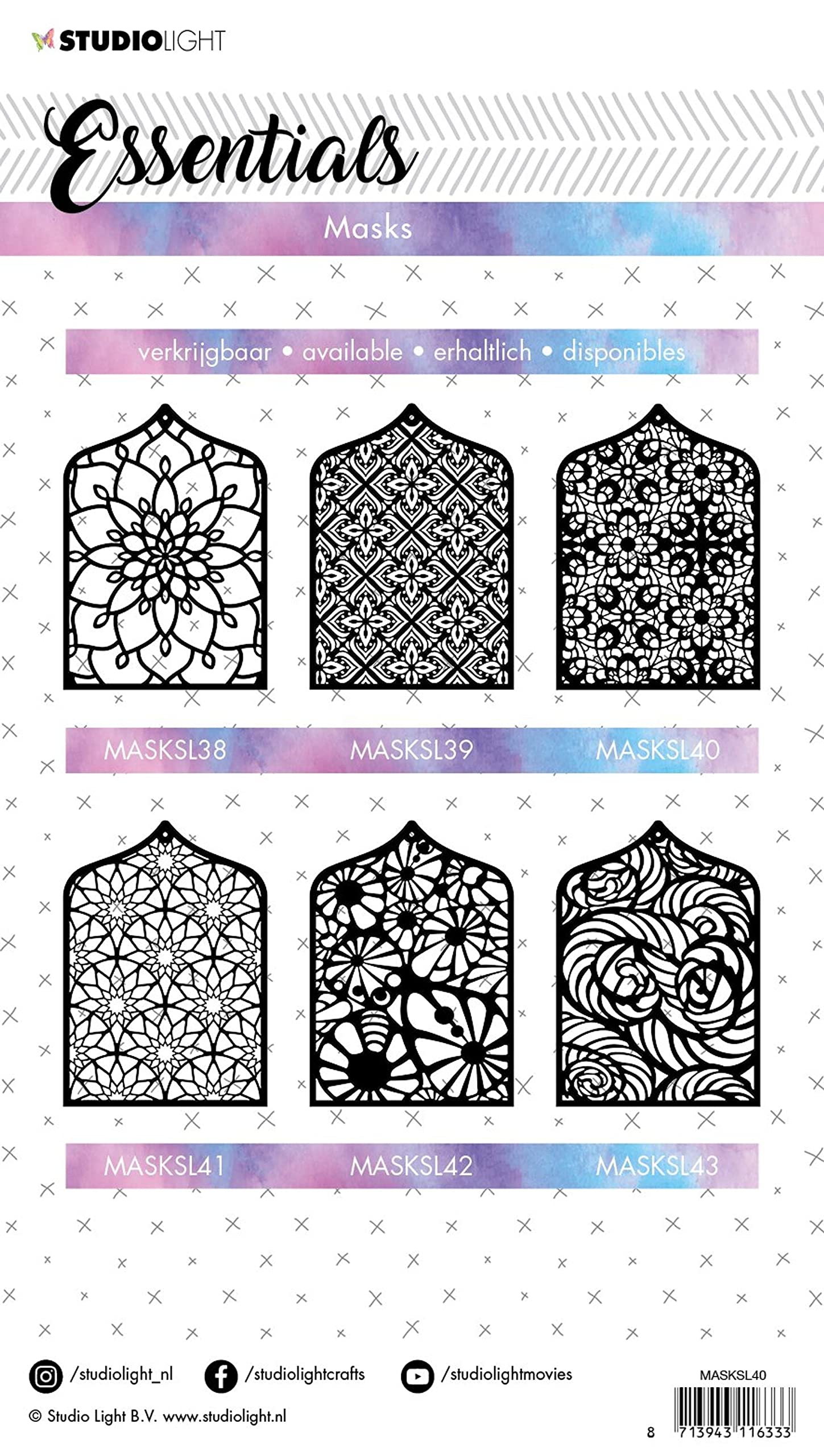 Mask Stencil (1) A5 Essentials No.40 - Perfect for DIY Face Mask Making, Cosplay, and Halloween Costume Design
