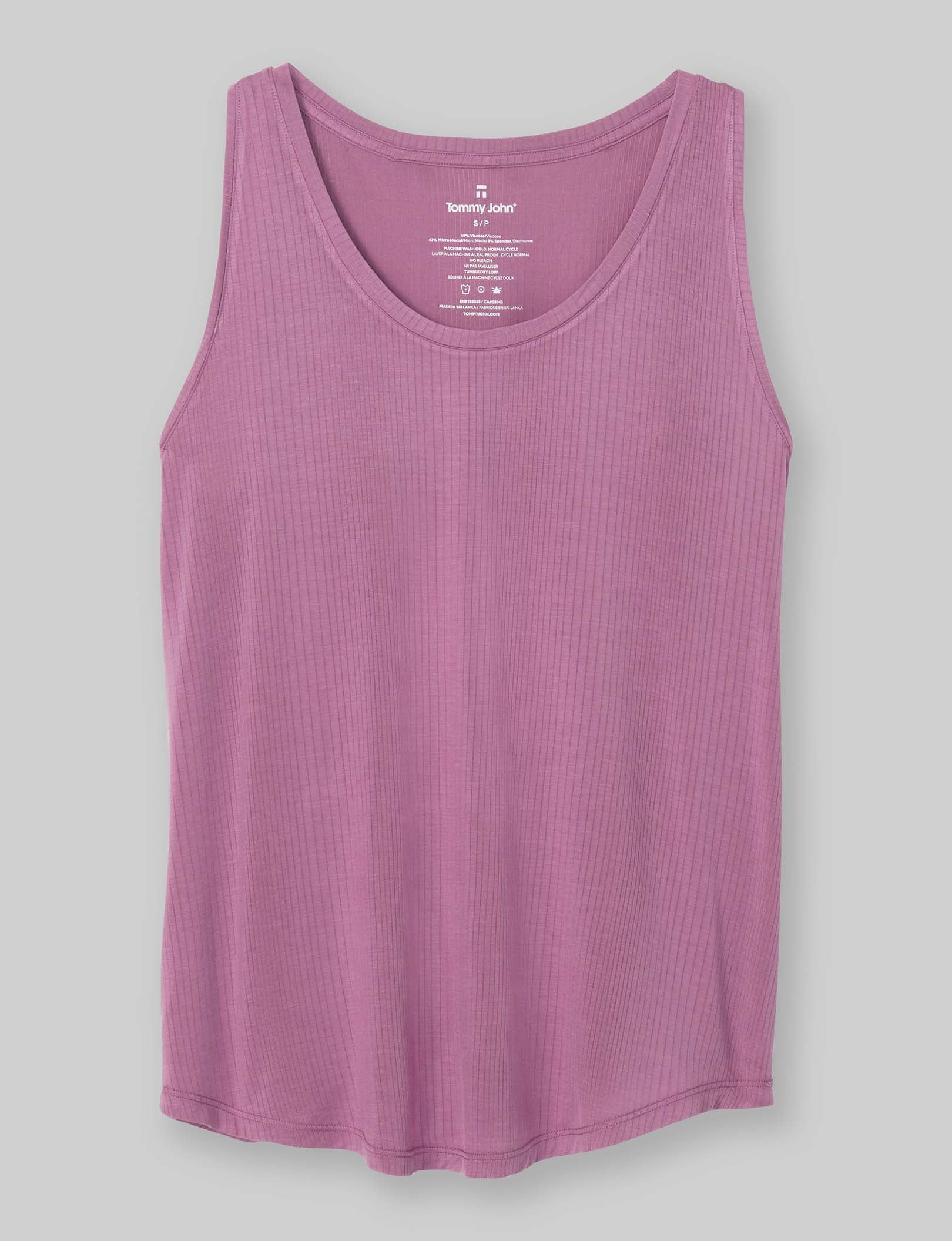 Women's Second Skin Luxe Rib Sleep Tank - Soft Comfortable Sleepwear for Nightwear & Lounge - Perfect for Relaxing at Home or Bedtime