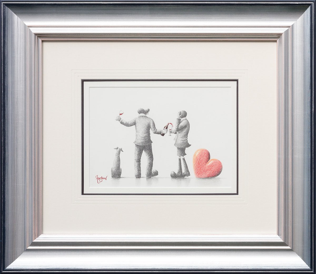 Romantic Love Sketch Art Print - Handmade Original Drawing for Wedding, Anniversary & Valentine's Day Gifts - Perfect for Home Decor & Couples Presents