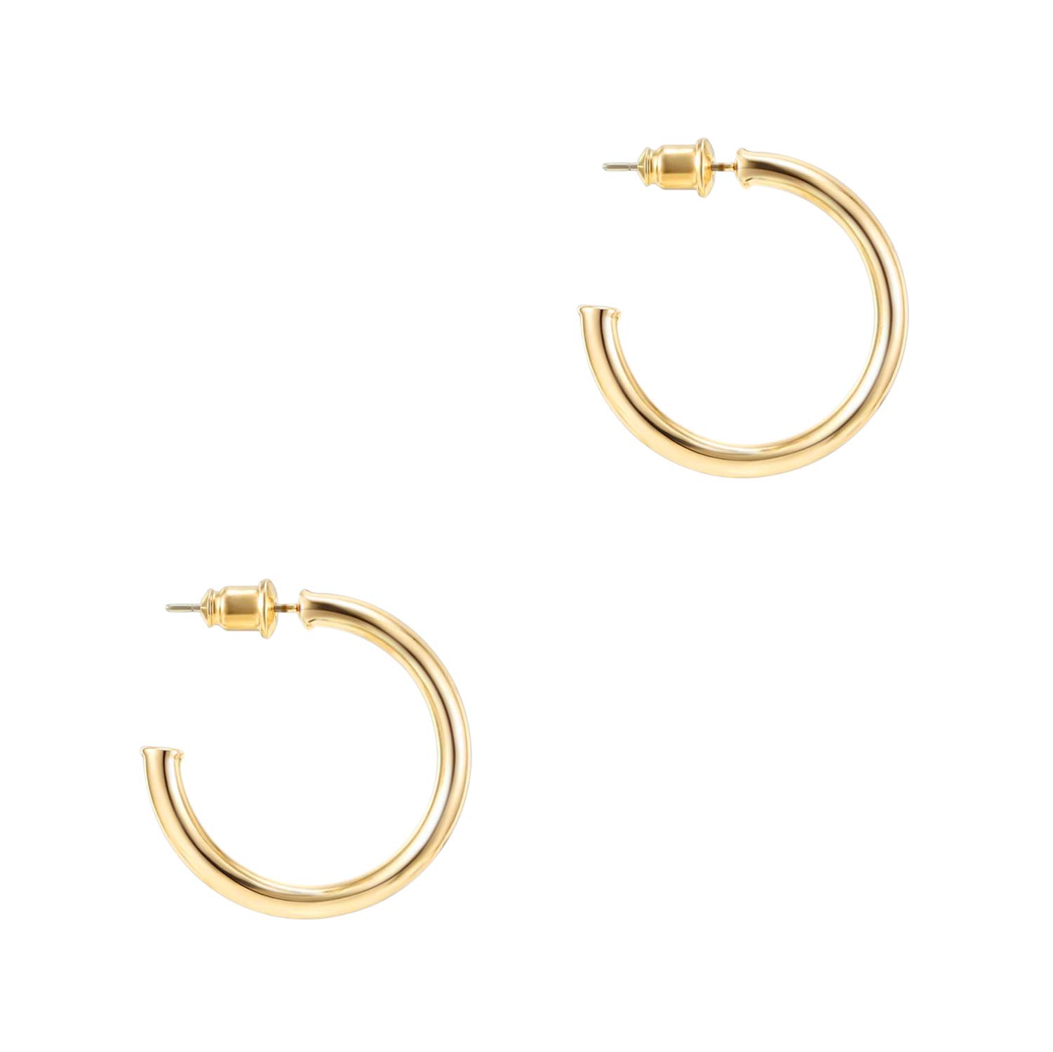 PAVOI 14K Gold Plated Hoop Earrings for Women - 2mm Thin Lightweight Infinity Loop Earrings Set - Perfect for Everyday Wear, Office & Special Occasions