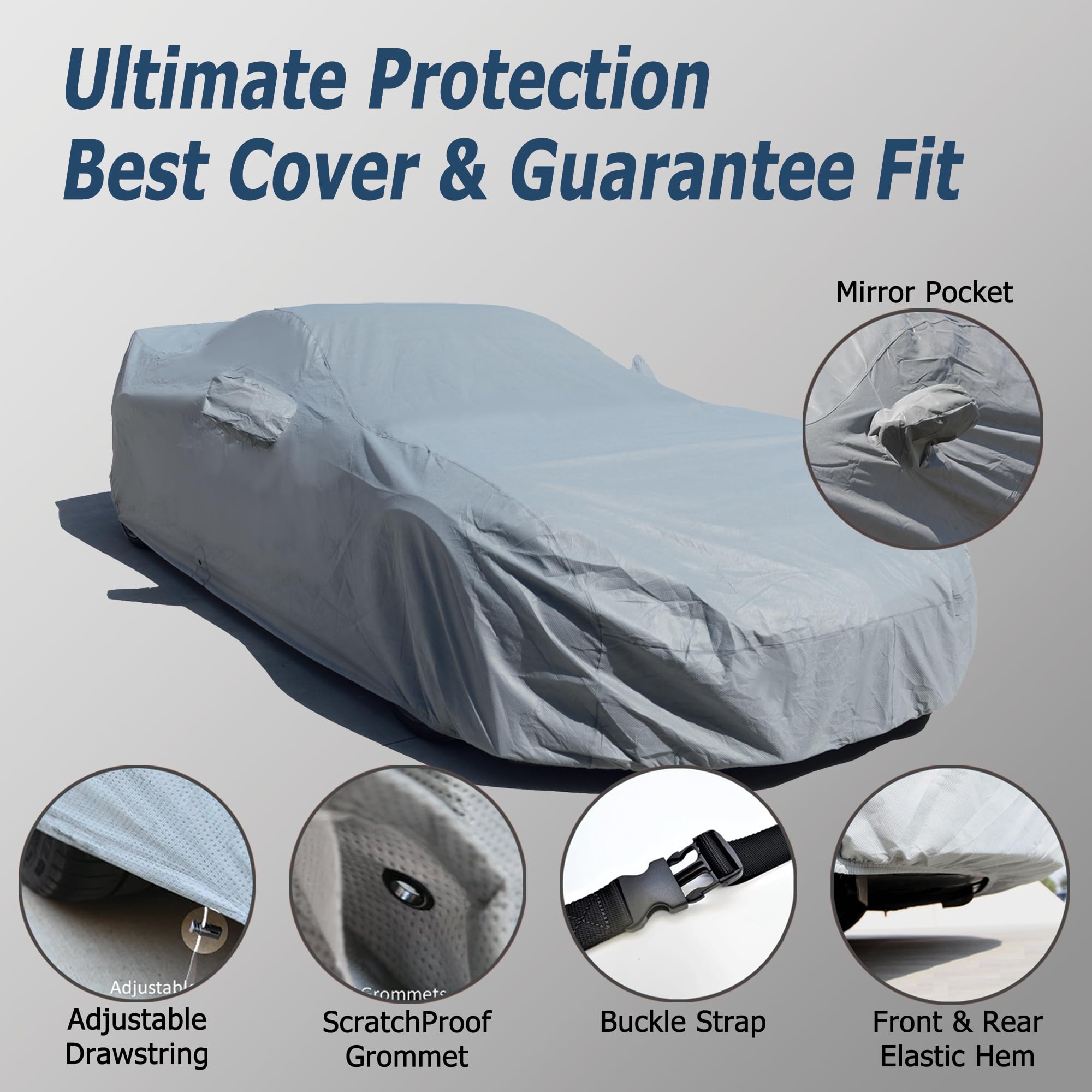 2021-2025 Toyota Corolla Sedan Car Cover - XTREMECOVERPRO Silver Series Grey Waterproof Outdoor Protection for All Weather & Parking