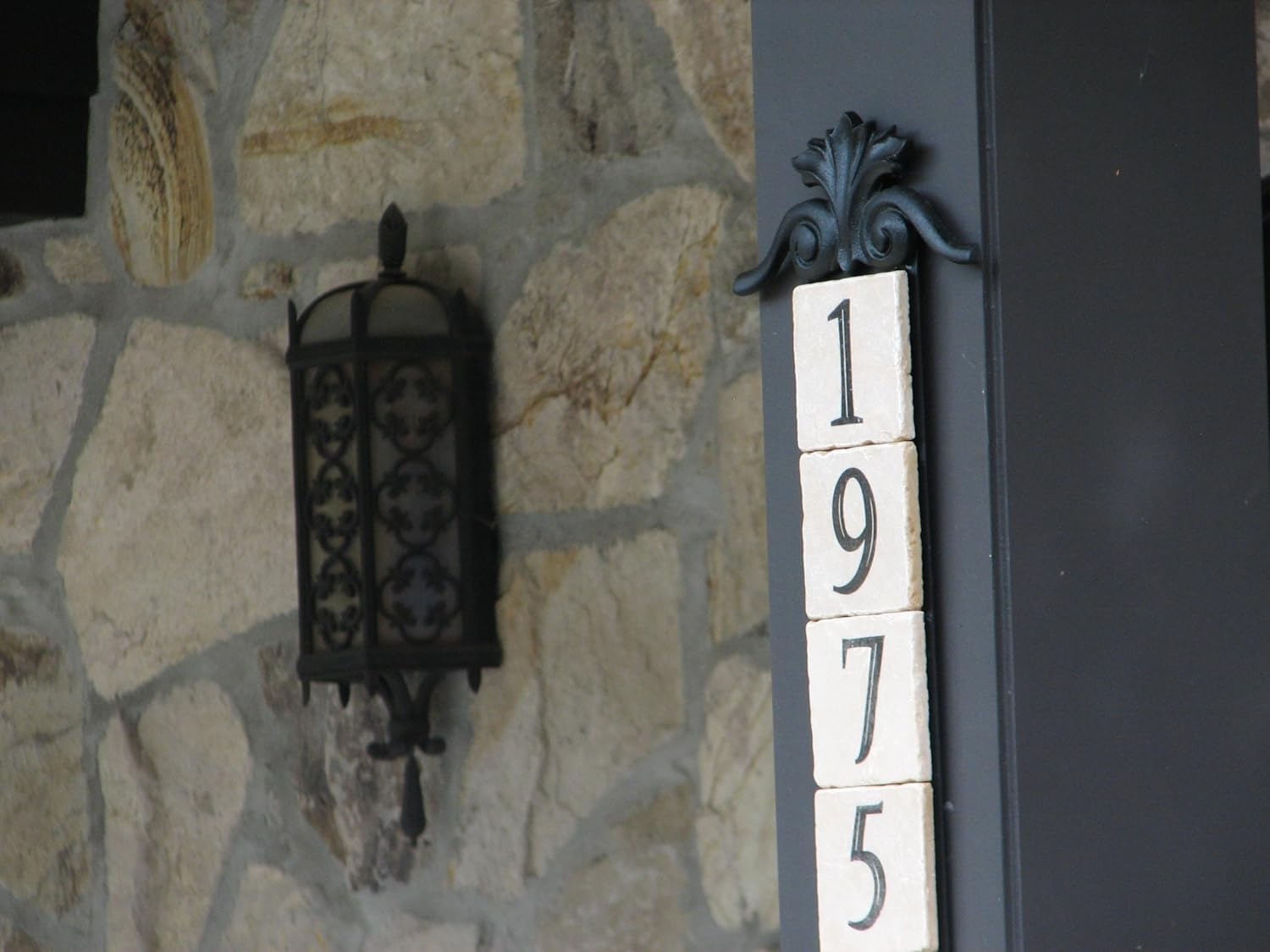 Premium Marble Tile House Numbers for Outdoor Address Plaque - 4