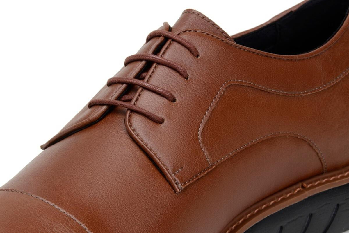 Ahimsa Vegan Leather Jack Oxford Shoes in Cognac - Wide Width Available - Perfect for Business Casual & Office Wear