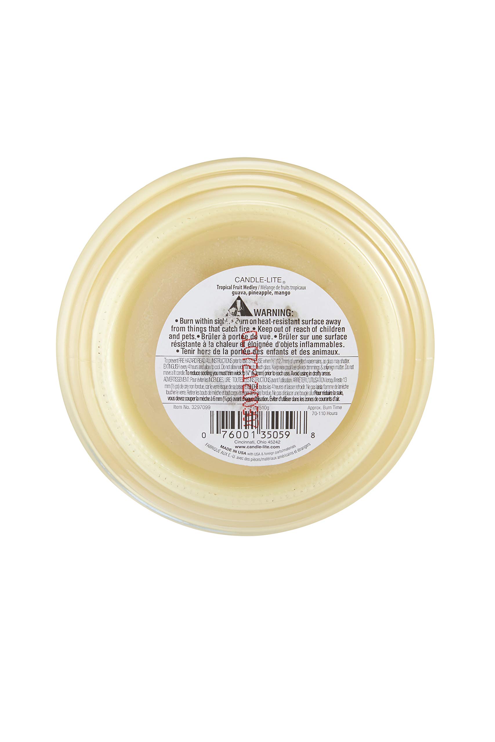 Premium Candle-Lite Scented Candle - 18oz Tropical Fruit Medley Aromatherapy Candle with Single Wick, Yellow Home Decor | Perfect for Relaxation, Spa Nights & Creating Cozy Atmosphere