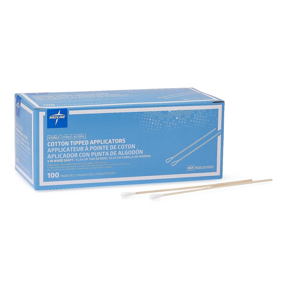 100-Pack Sterile Cotton Tipped Applicators | 6 Inch Swabs for Medical, Beauty & Crafts | First Aid, Makeup Removal & Precision Cleaning