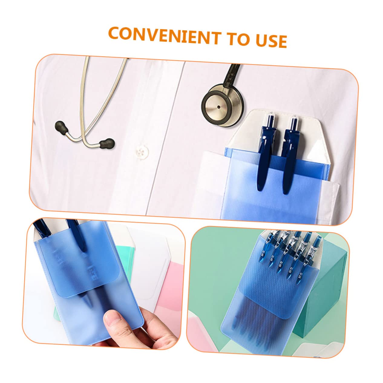 12-Pack PVC Doctor Pen Holders - Anti-Loss Leak-Proof Pencil Pouch for Nurses & Medical Professionals | Hospital Accessory Organizer for Stethoscopes, Pens & Medical Tools (Ideal for ER, Clinics & Nursing Stations)