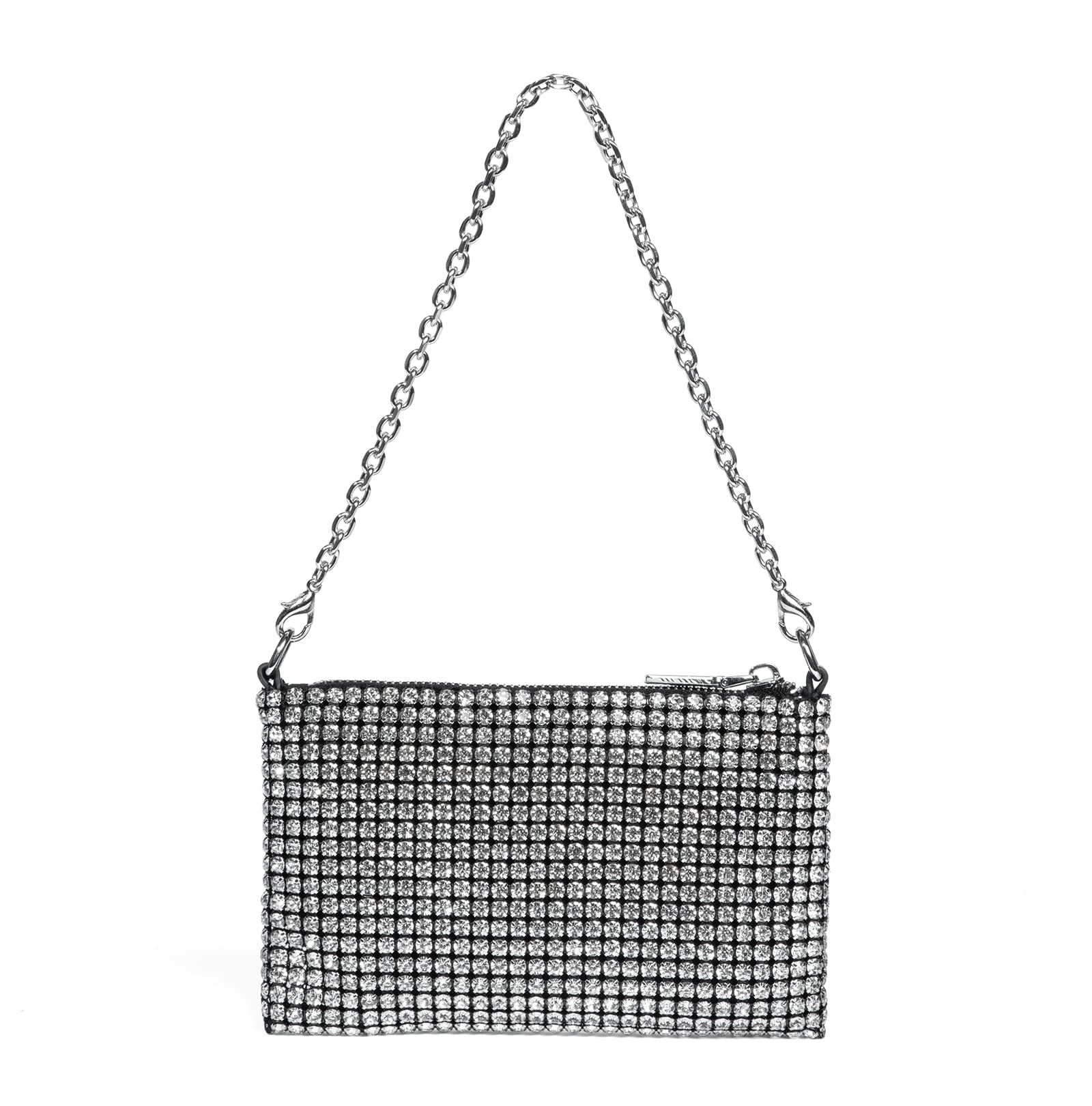 Sparkly Rhinestone Evening Bag for Women - Elegant Silver Clutch Purse for Parties, Weddings & Special Occasions