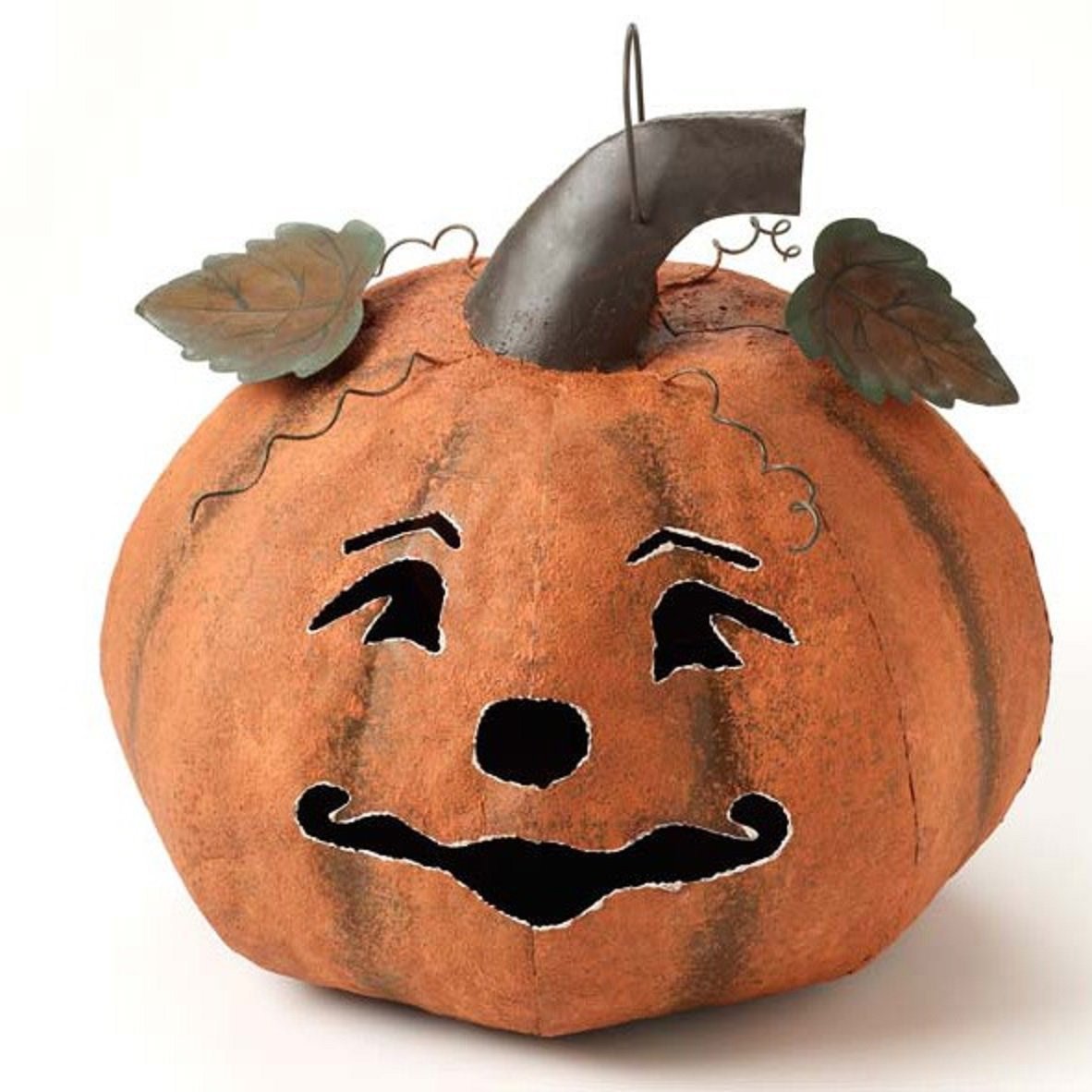 Large Metal Pumpkin Halloween Lantern - Outdoor & Indoor Decor for Fall, Thanksgiving, and Halloween Parties | Rust-Resistant Durable Jack-O-Lantern