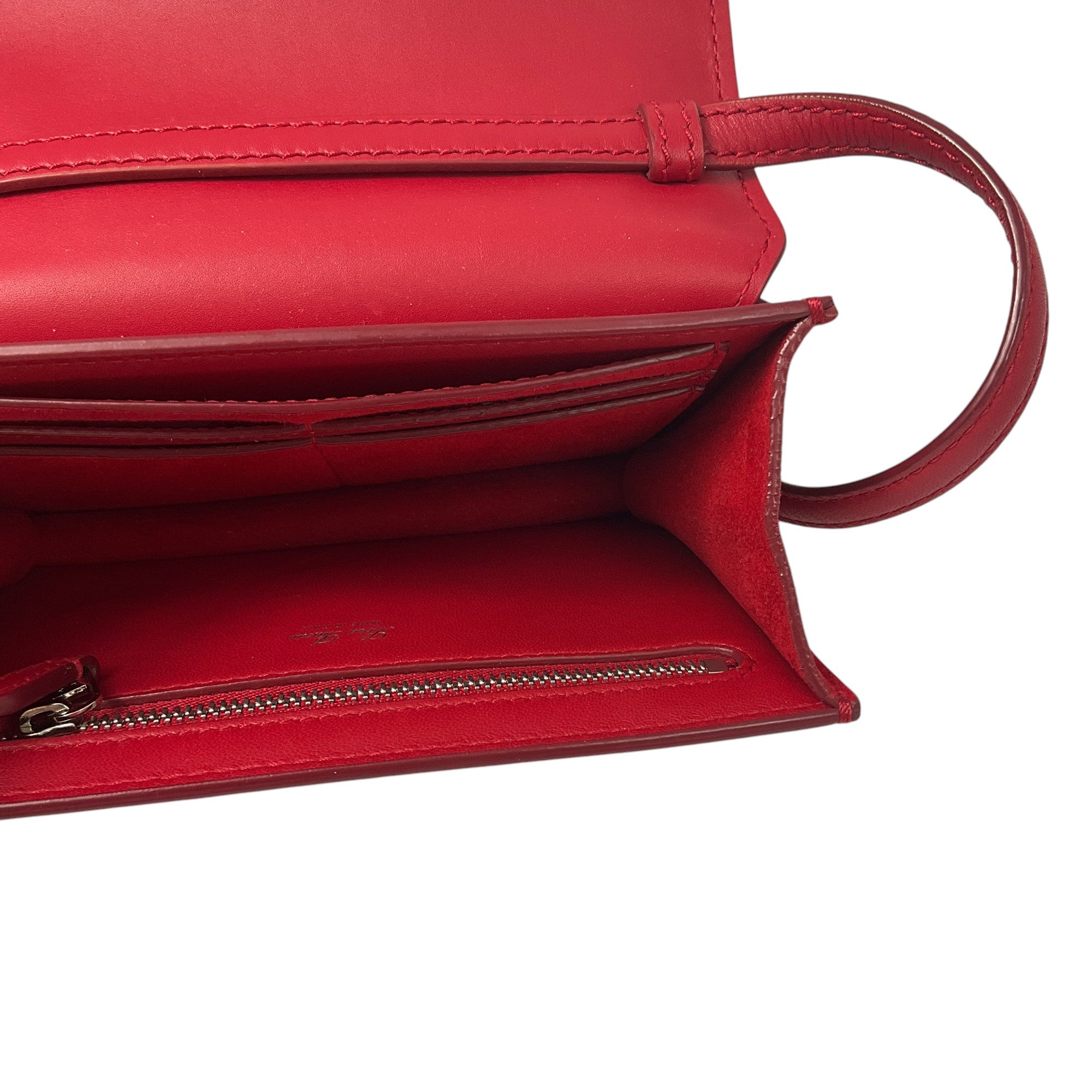 Loro Piana Artemis Piccola Shoulder Bag - Red Flap Pouch with Suede Trim & Calfskin Leather | Perfect for Work, Travel & Evening Events