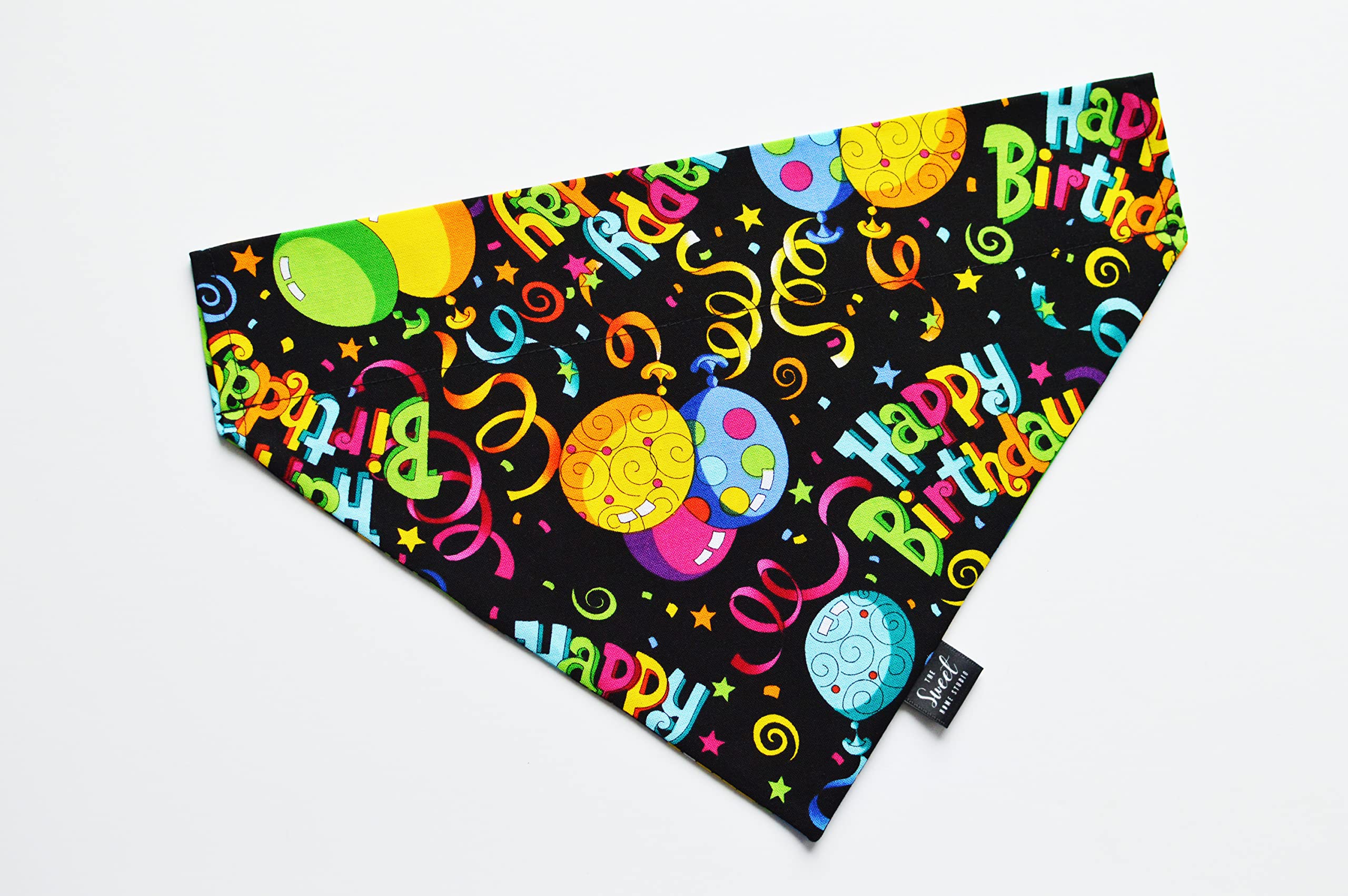 Happy Birthday Dog Bandana - Rainbow Slip-On Pet Neckerchief for Dogs & Cats - Adjustable Collar Accessory (X-Small) - Perfect for Birthday Parties & Pet Celebrations