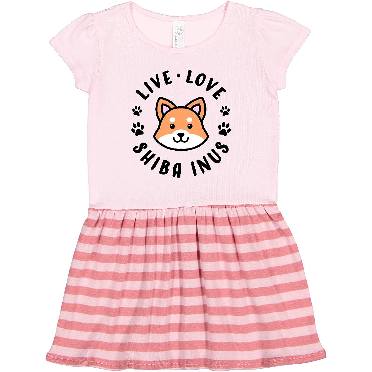 Inktastic Live Love Shiba Inus Toddler Dress - Cute Japanese Dog Print Outfit for Baby Girls | Perfect for Playdates, Birthday Parties & Family Photos