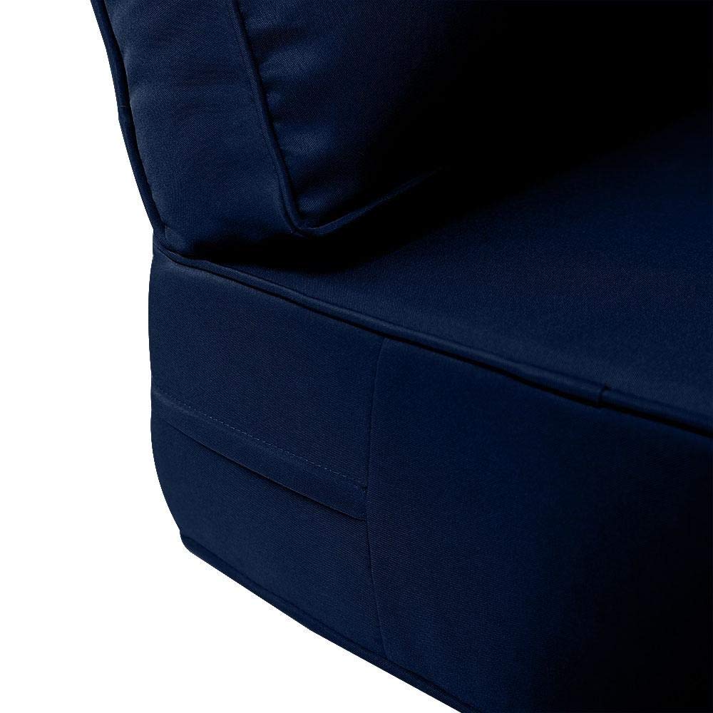 Prolinemax Piped Trim Medium 24x26x6 Deep Seat Back Cushion Slipcover Set AD101 - Perfect for Living Room Sofas, Sectionals, and Recliners - Washable & Durable Furniture Protector