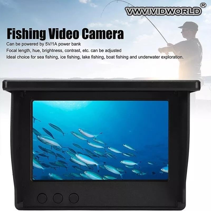 **Colitt 5in Underwater Fishing Camera with Infrared Night Vision - Portable Fish Finder with 164ft Cable, Waterproof Fishing Monitor for Ice Lake & Deep Sea Fishing - Perfect for Night Fishing & Low Visibility Conditions**