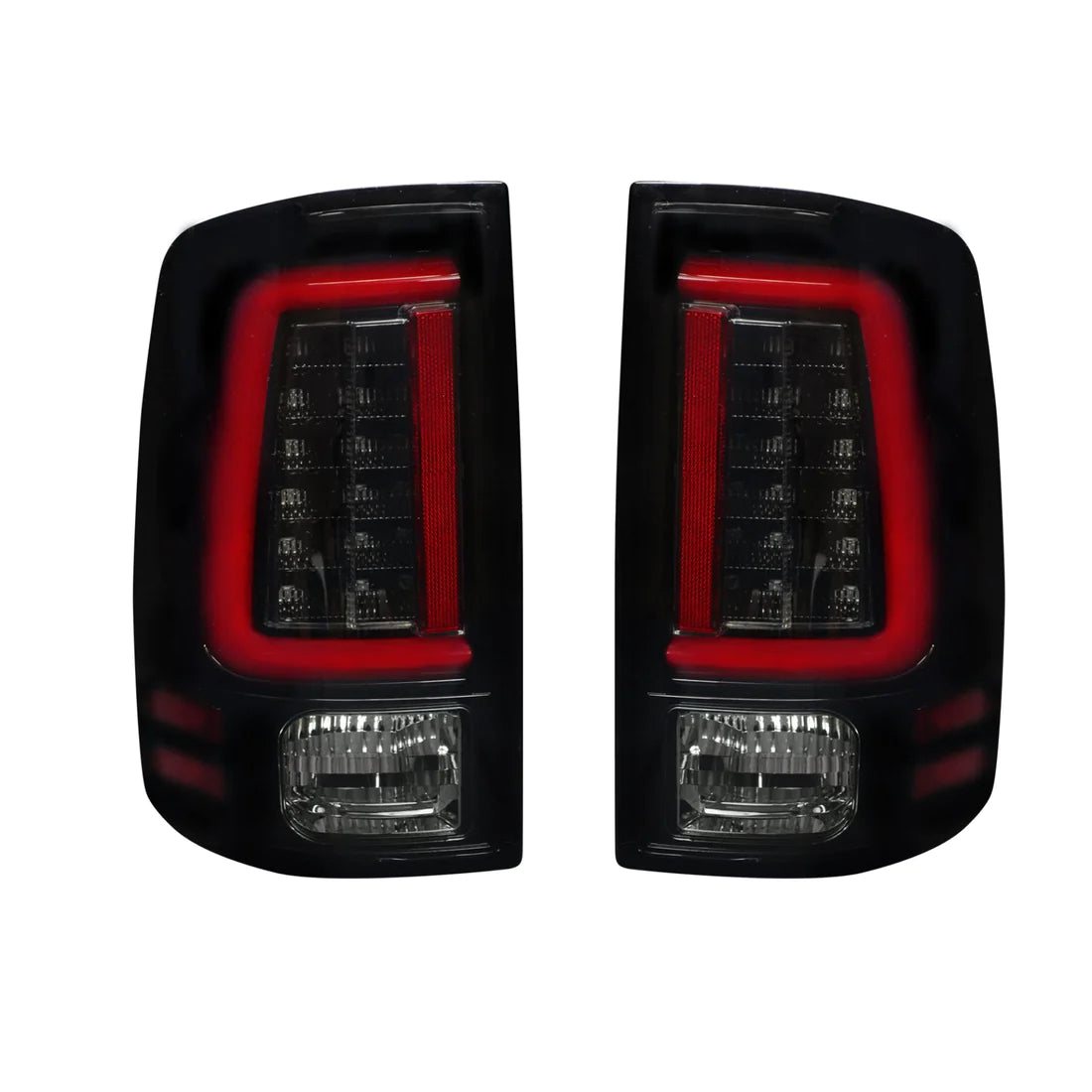 2010-2018 Dodge RAM 2500/3500 Smoked OLED Tail Lights - Direct Replacement for OEM Halogen Lights | Enhanced Visibility & Style for Pickup Trucks