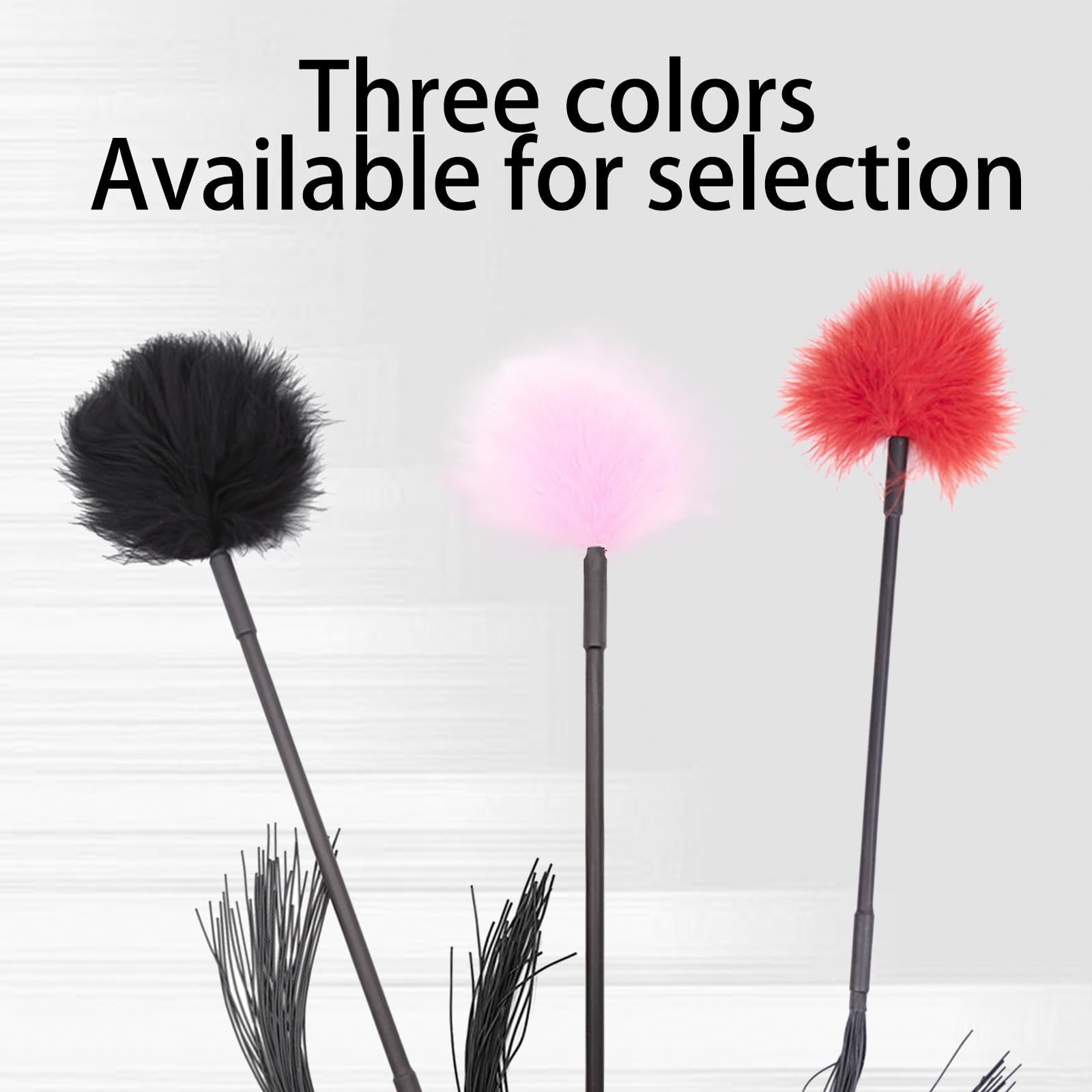 Premium Feather Teaser Stick - Multifunctional Sensual Massage Toy for Couples, Pink | Soft Rubber Whip for Foreplay & Intimate Play | Enhance Romance & Spice Up Your Love Life