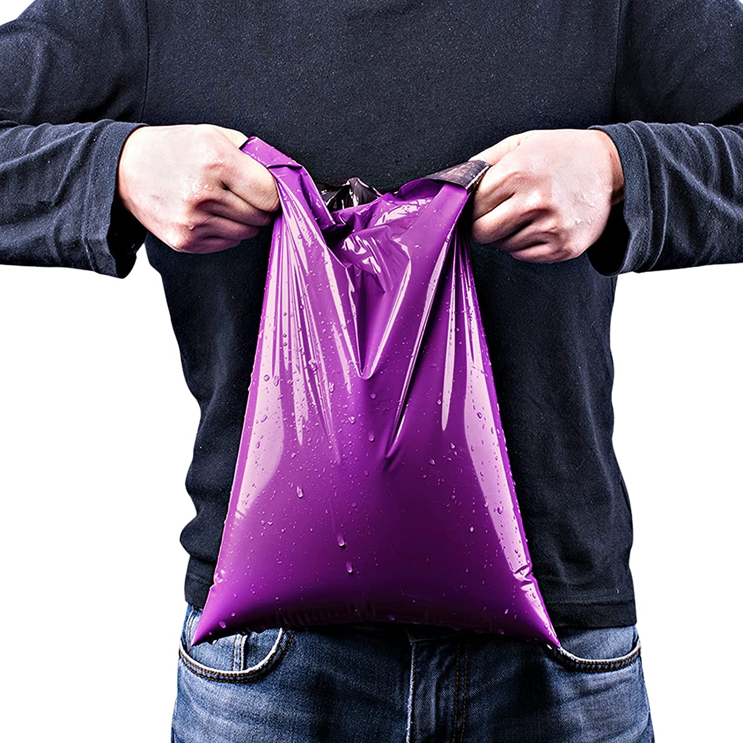 12x15.5 Inch Purple Poly Mailer Shipping Bags - Waterproof Mailing Envelopes for Ecommerce, Clothing, Jewelry & Small Business Shipping | Perfect for Online Stores, Amazon FBA & USPS Packages