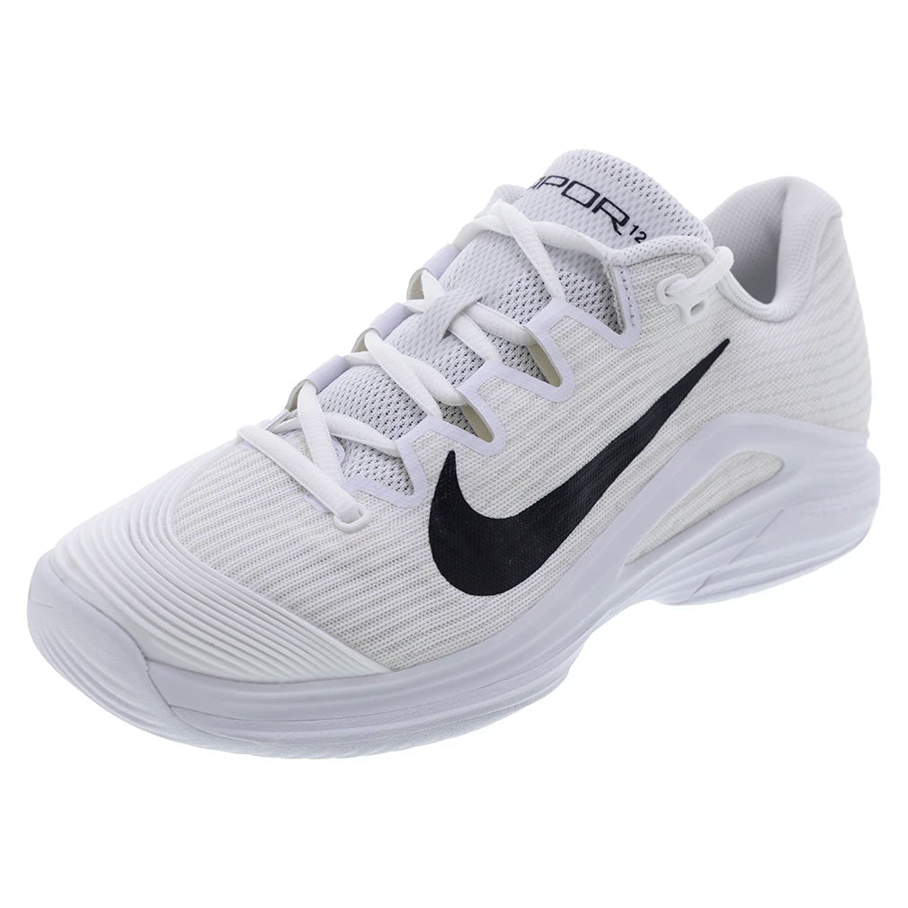 Men's Nike Zoom Vapor 12 Tennis Shoes - White & Black | Lightweight Performance Court Shoes for Competitive Play & Training
