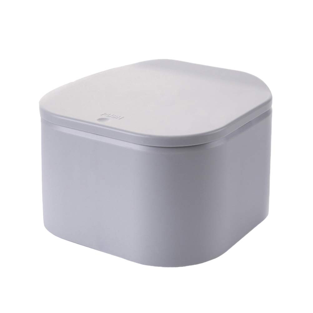 DOITOOL Mini Push Trash Can - Small Waste Bin for Home, Office, Bathroom & Desktop - Compact Garbage Bin with Lid - Perfect for Desks, Countertops & Small Spaces (Grey)