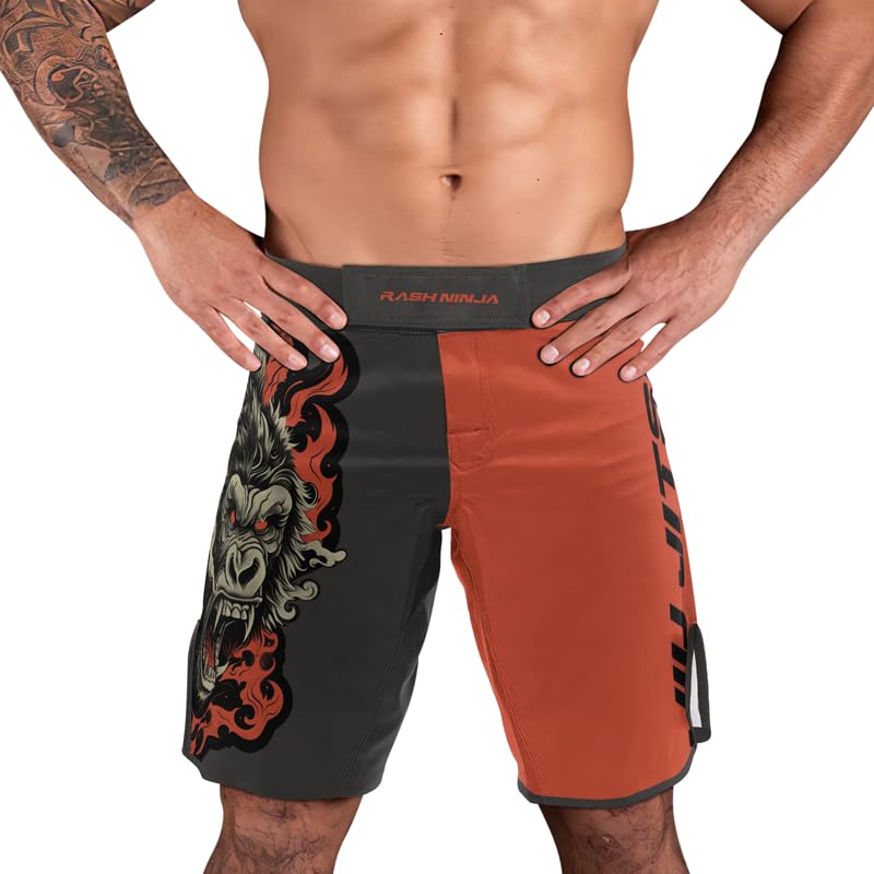 Men's Gorilla Fight Compression Shorts - MMA, BJJ, Jiu Jitsu, No Gi Grappling Training Shorts for Combat Sports & Gym Workouts
