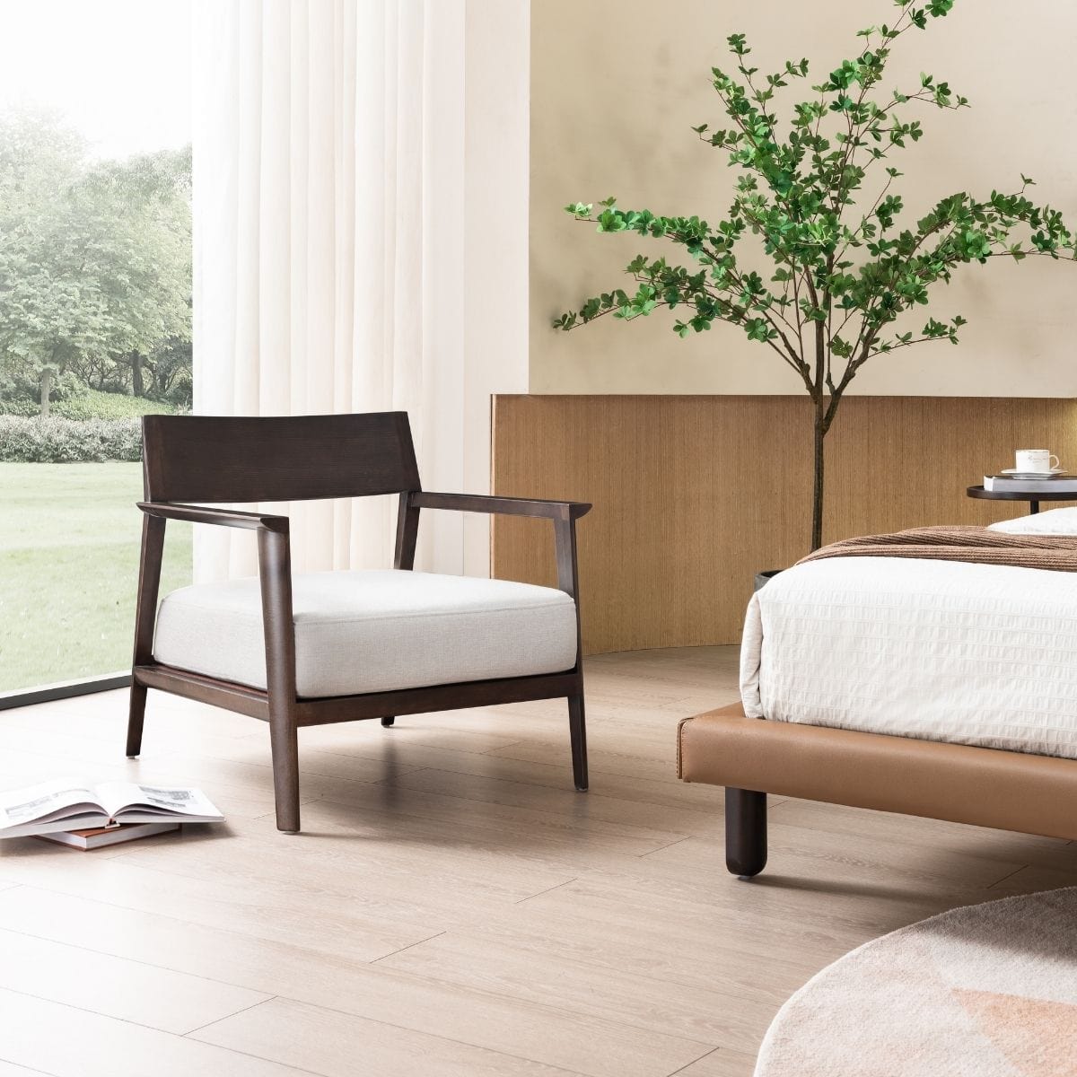 Avila Beechwood Armchair - Modern Wooden Dining Chair for Home & Office - Perfect for Dining Rooms, Kitchens, and Workspaces