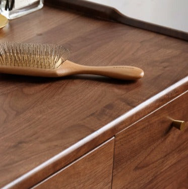 Premium Black Walnut & Ash Solid Wood Dressing Table - Elegant Vanity Desk with Mirror for Bedroom, Bathroom & Makeup Area | Natural Wood Finish, Spacious Storage & Durable Construction