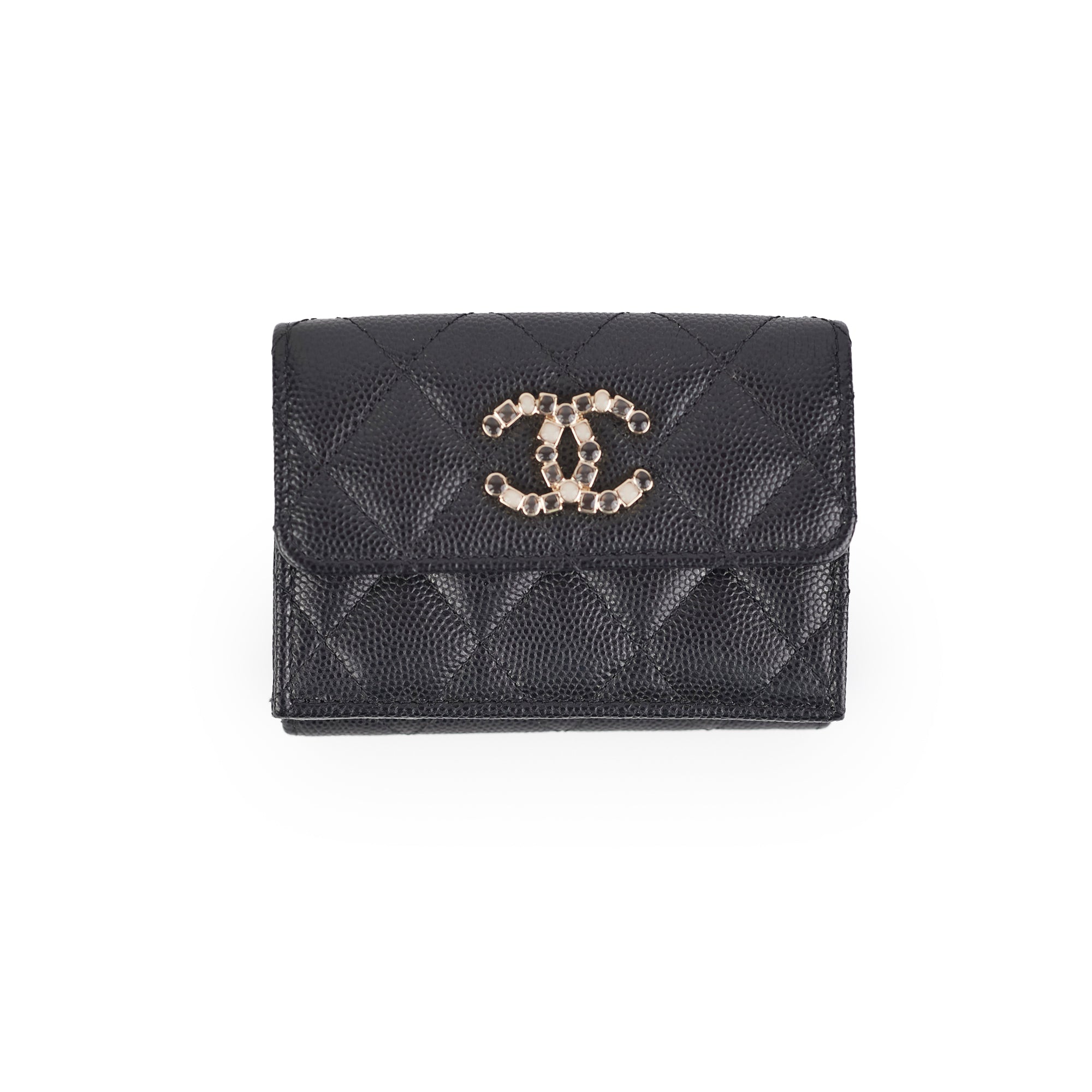 Chanel Caviar Leather Black Classic Flap Wallet for Women - Luxury Designer Card Holder & Coin Purse for Everyday Use, Travel and Special Occasions
