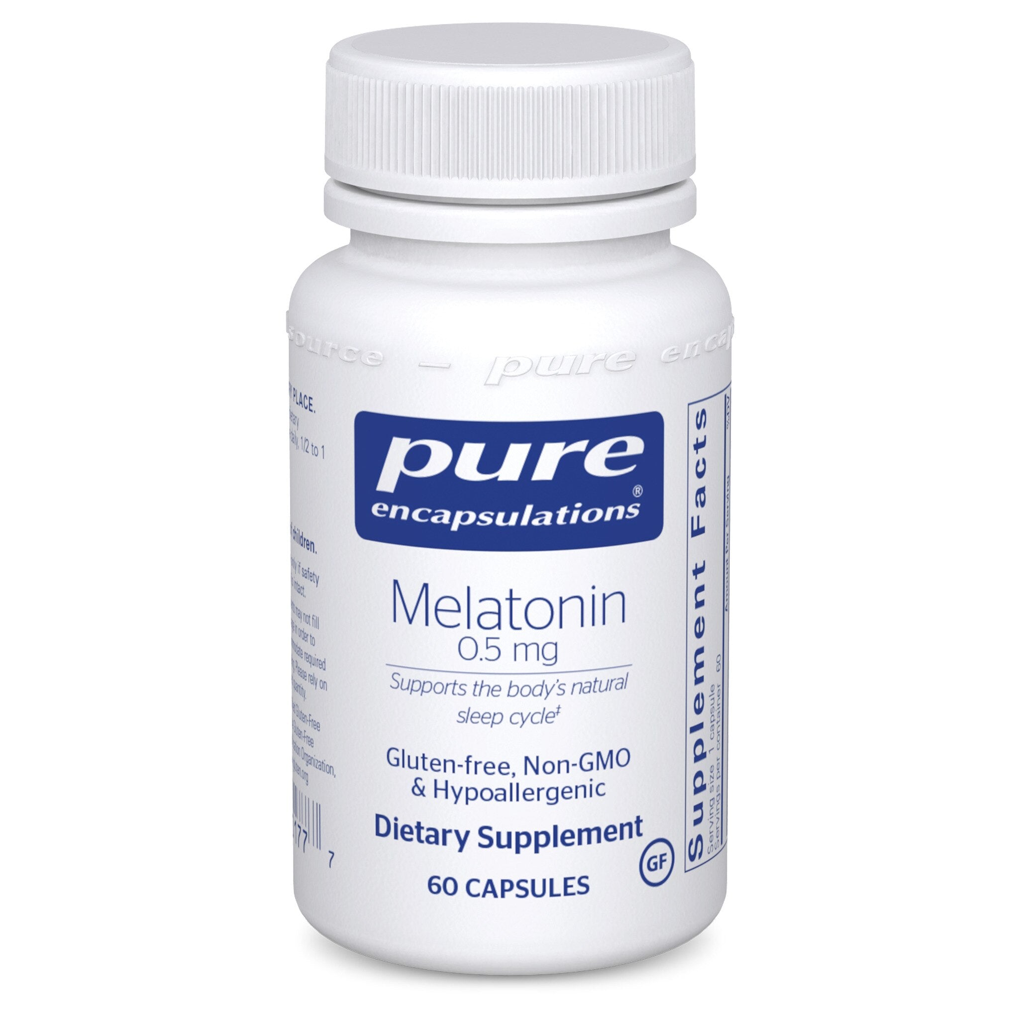 Pure Encapsulations Melatonin 0.5 mg Supplement | Natural Sleep Aid for Adults & Kids | Promotes Relaxation & Better Sleep Quality | Perfect for Jet Lag, Shift Work & Insomnia Relief