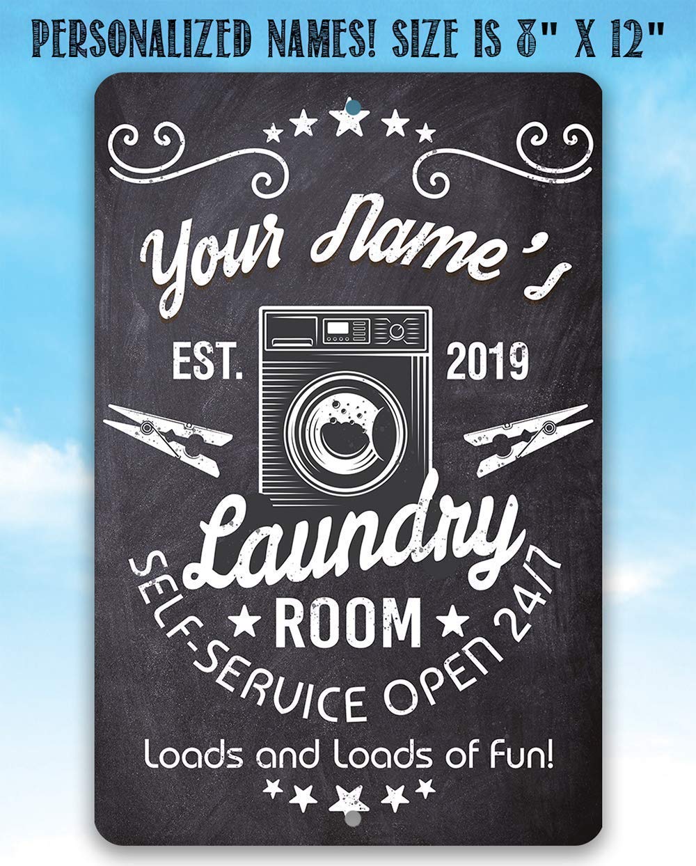 Personalized Metal Laundry Room Sign - Funny & Custom Laundry Decor for Home - Perfect for Laundry Room Wall Decor, Housewarming Gifts & Farmhouse Style Homes