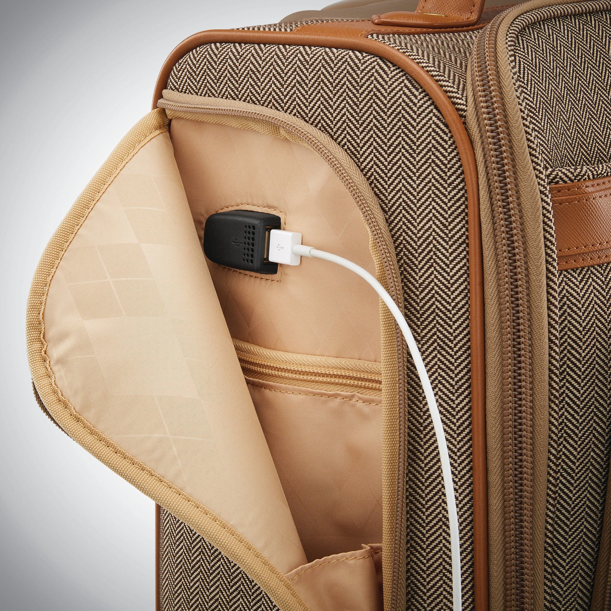 Hartmann Herringbone Deluxe Underseat Carry-On Spinner Luggage - Lightweight Compact Suitcase for Air Travel, Business Trips & Weekend Getaways
