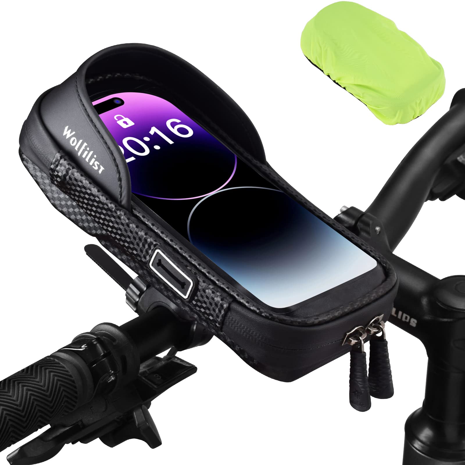 Waterproof EVA Bike Phone Holder - Top Tube Frame Bag with Rain Cover - Cycling Accessories for Men - Perfect for Commuting, Mountain Biking & Outdoor Adventures