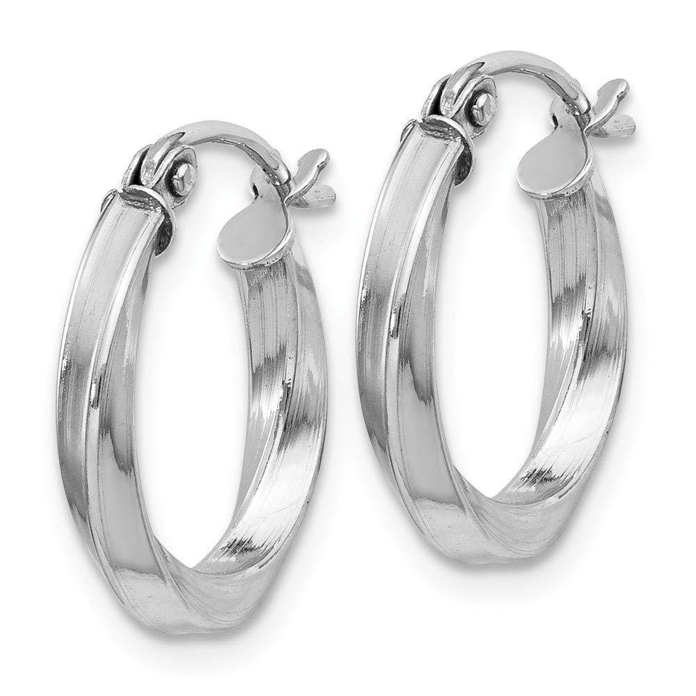 925 Sterling Silver Twisted Hoop Earrings for Women - 17mm x 15mm Dainty Everyday Jewelry, Gift for Her, Perfect for Work & Date Night