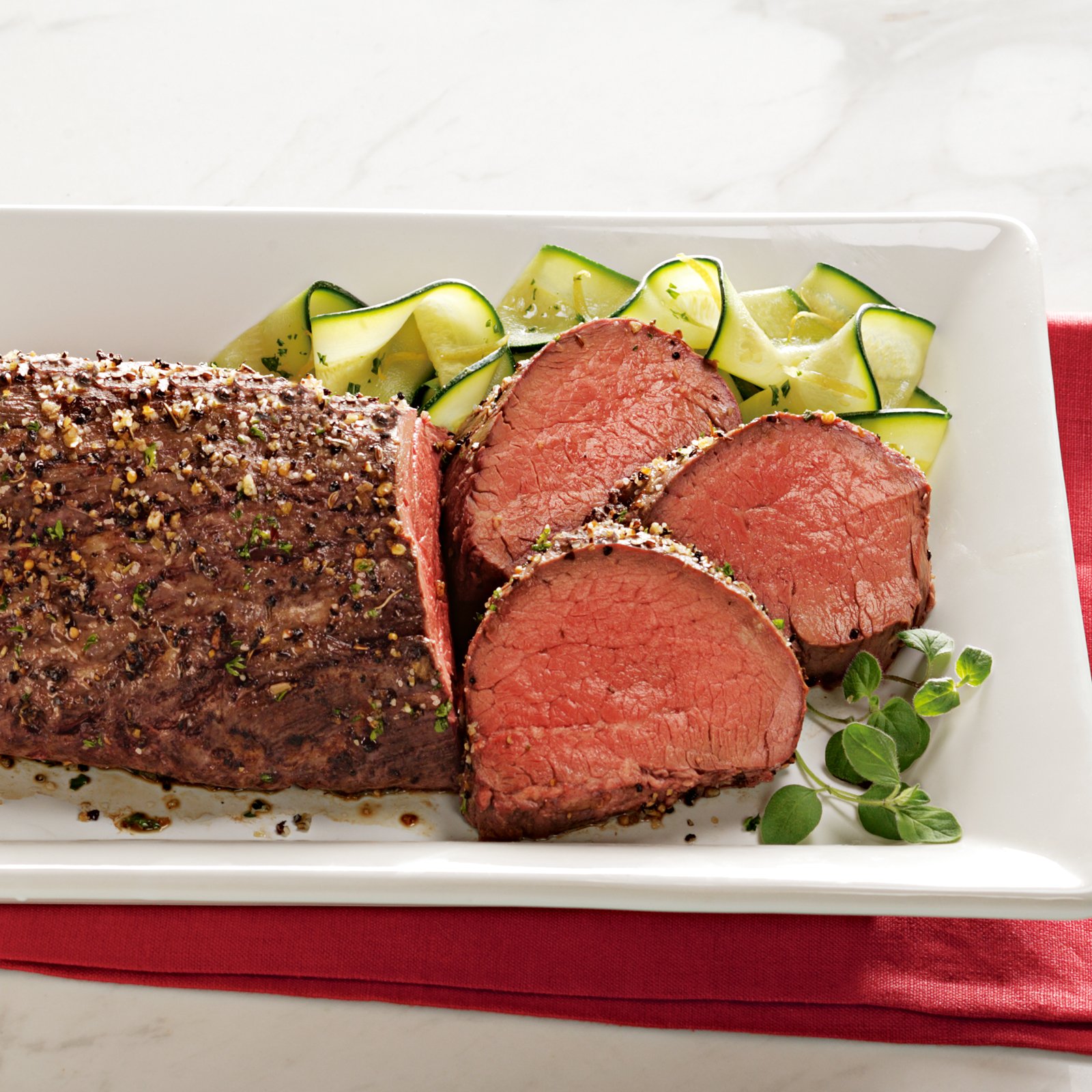 Premium USDA Choice Beef Tenderloin Roast for Chateaubriand - Expertly Seasoned with Garlic, Sweet Onion & Thyme | Kansas City Steak Company (32 oz) | Perfect for Romantic Dinners & Holiday Celebrations