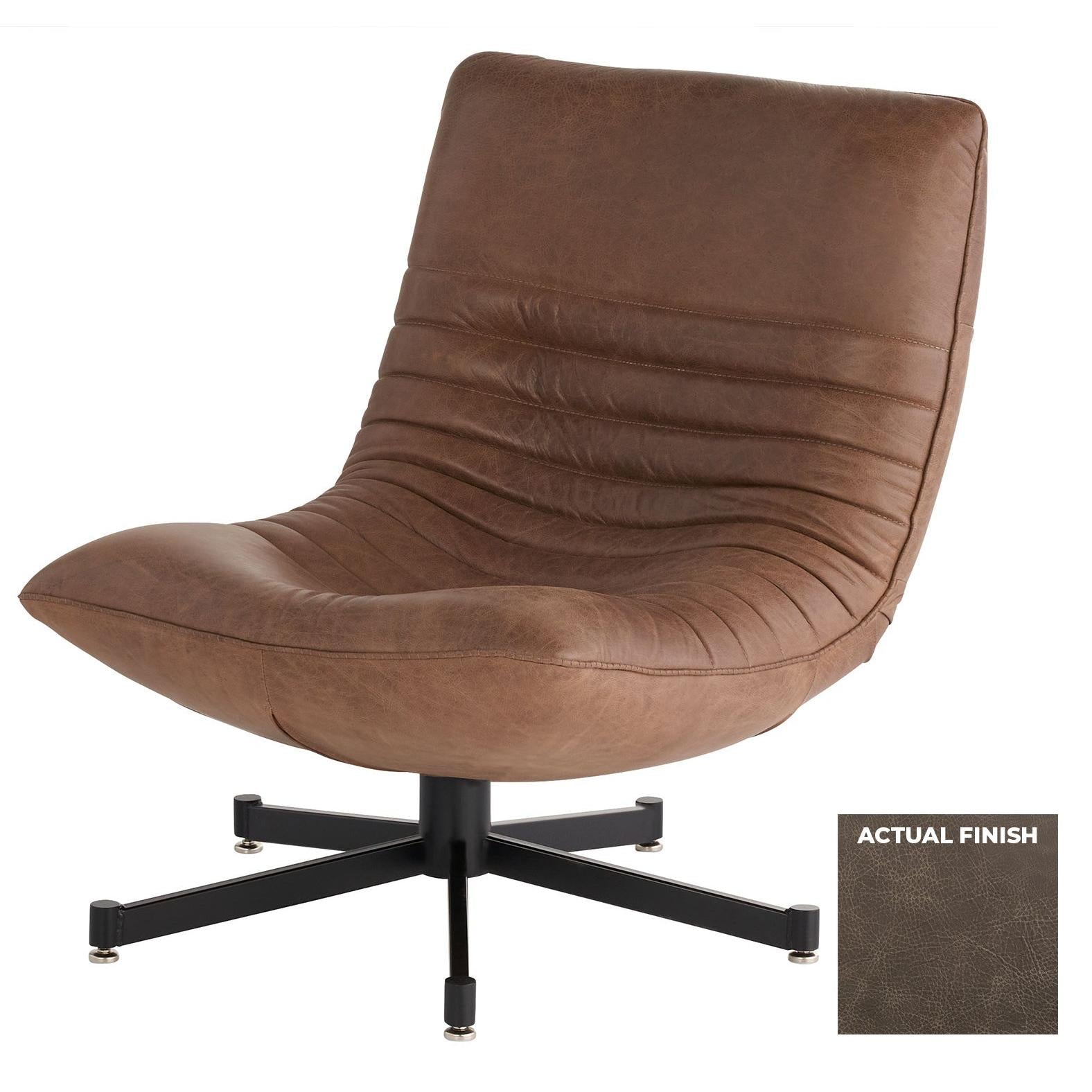 Cyan Design 11806 Eduarda Arm Chair - Natural Grey Distressed Leather Living Room Accent Chair for Home Office & Lounge Decor | L 18042