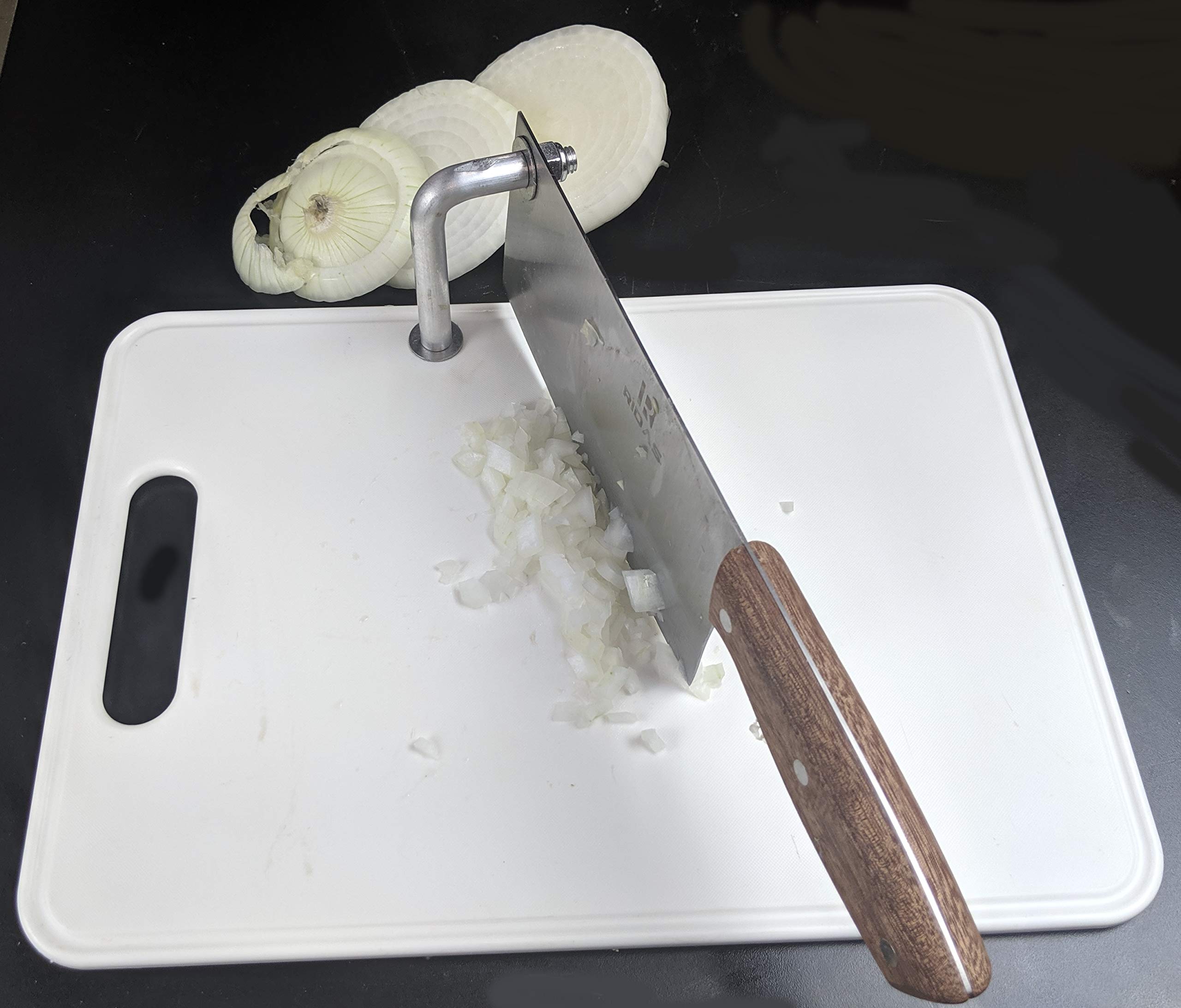 Premium Bamboo Cutting Board with Cleaver - Heavy Duty Chopping Board for Boned Meats, Hard Vegetables, Fruits & Onions | Perfect for Kitchen Prep, Butchering & Meal Preparation