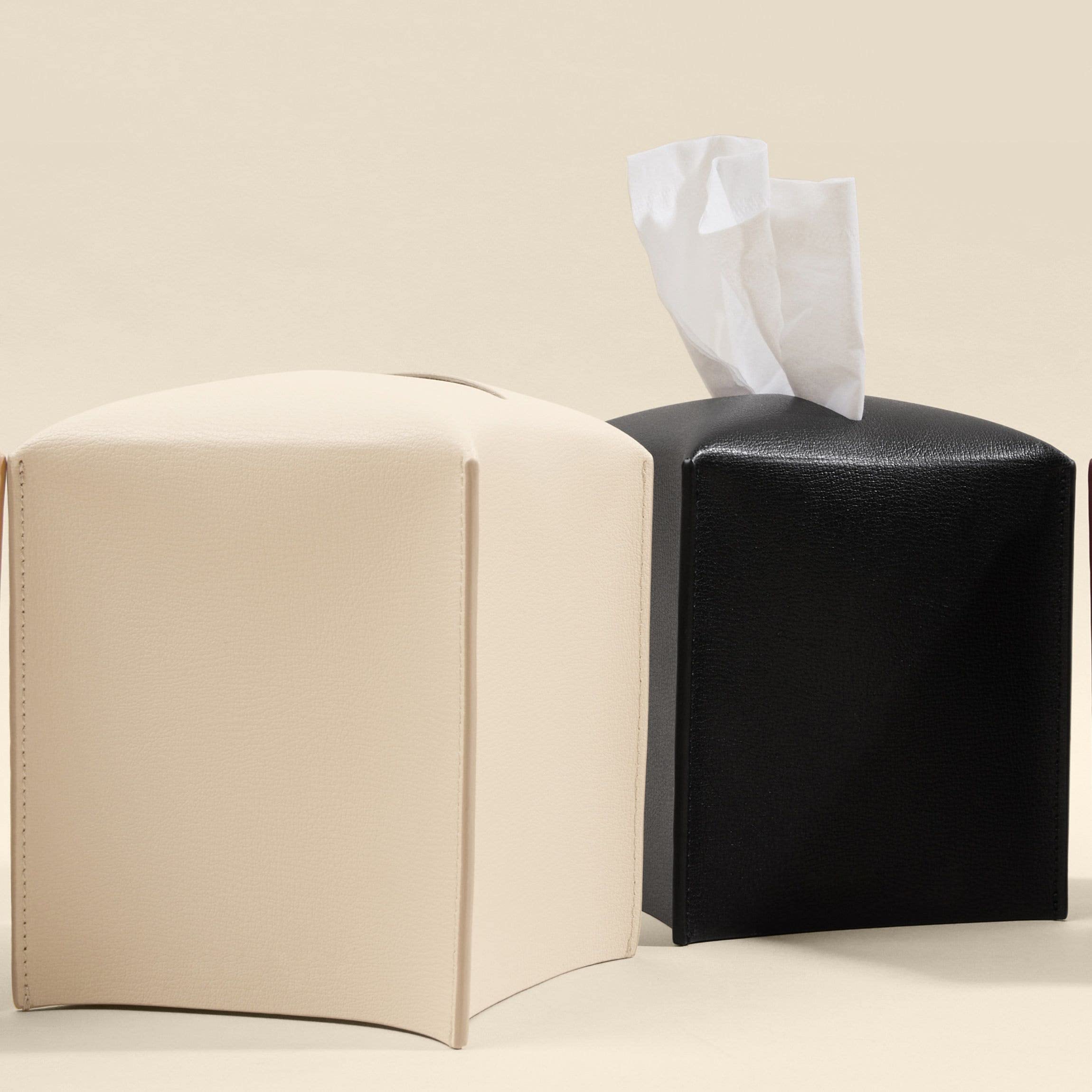 Leatherology Dove Modern Leather Tissue Box Cover - Stylish Home Decor for Living Room, Bedroom & Office