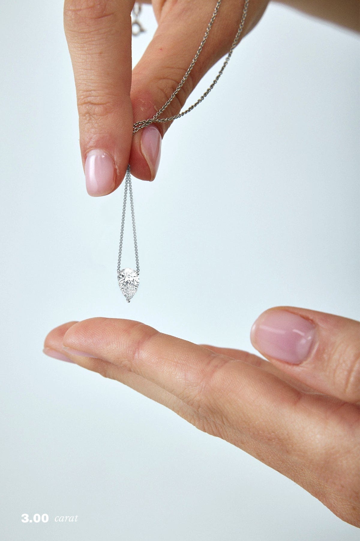 2 Carat Pear-Shaped Floating Diamond Pendant Necklace for Women - Elegant Dainty Jewelry Gift for Anniversary, Wedding & Special Occasions