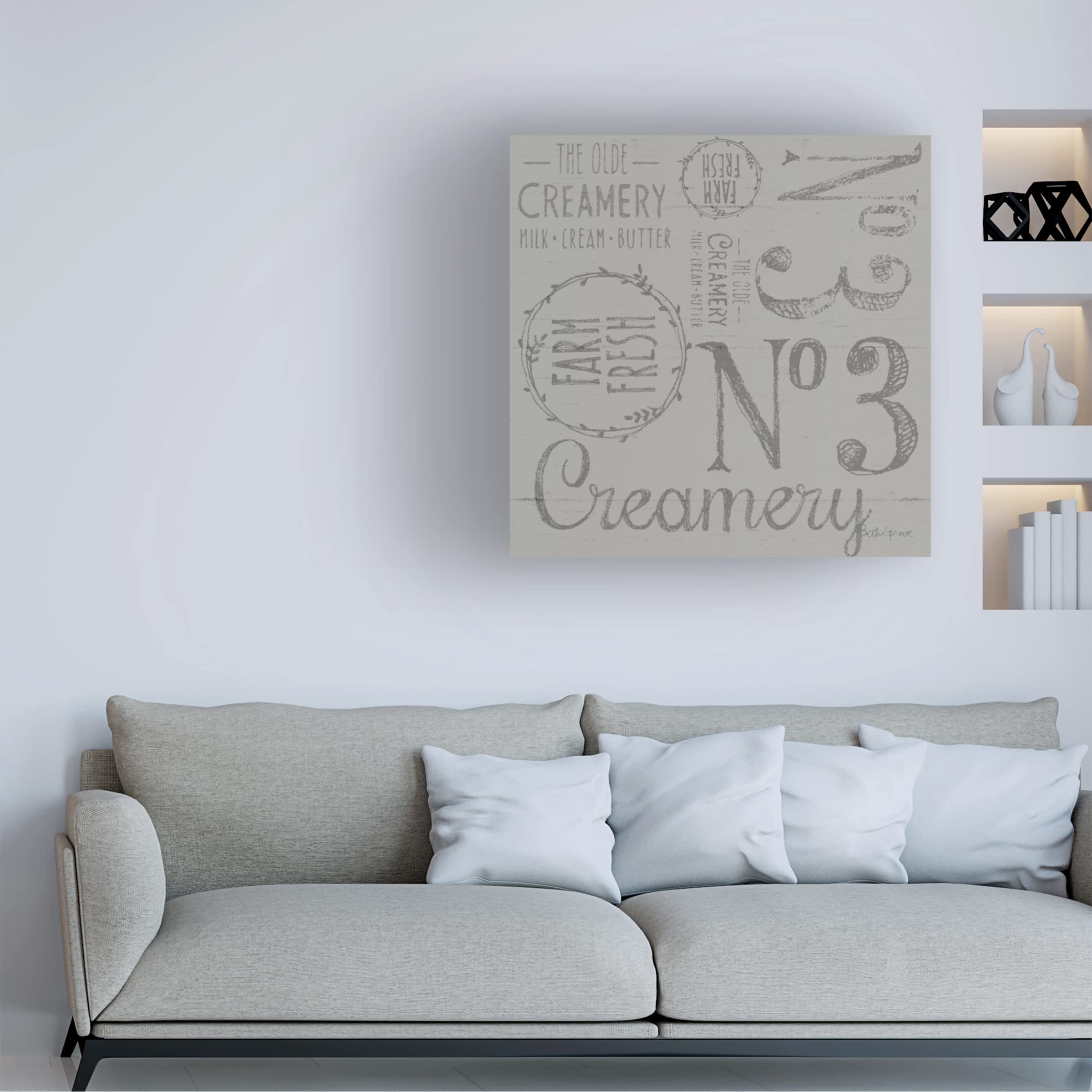 Beth Grove Farmhouse Cotton Pattern IVF Canvas Art - Handmade Wall Decor for Living Room, Bedroom & Office - Trademark Fine Art