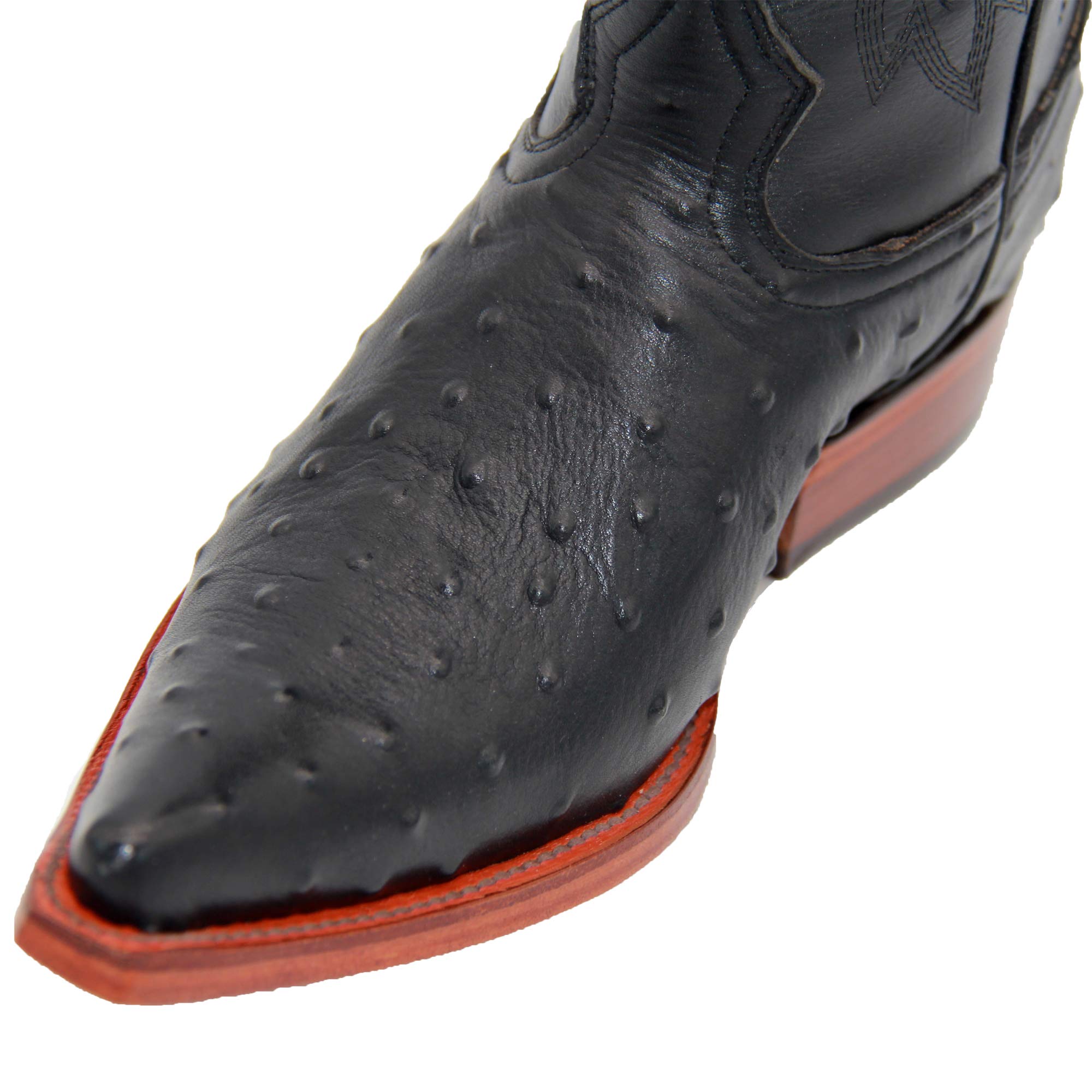 Premium Men's Western Cowboy Boots - Genuine Leather Ostrich Quill Print Snip Toe - Handcrafted Luxury Boots for Rodeo, Country Music Festivals & Western Fashion