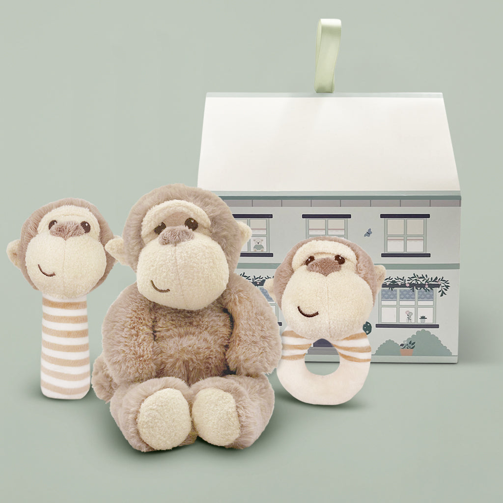 Three Little Monkeys Plush Toy Set - Adorable Stuffed Animals for Kids, Perfect for Nursery Decor, Gifts, and Cuddling