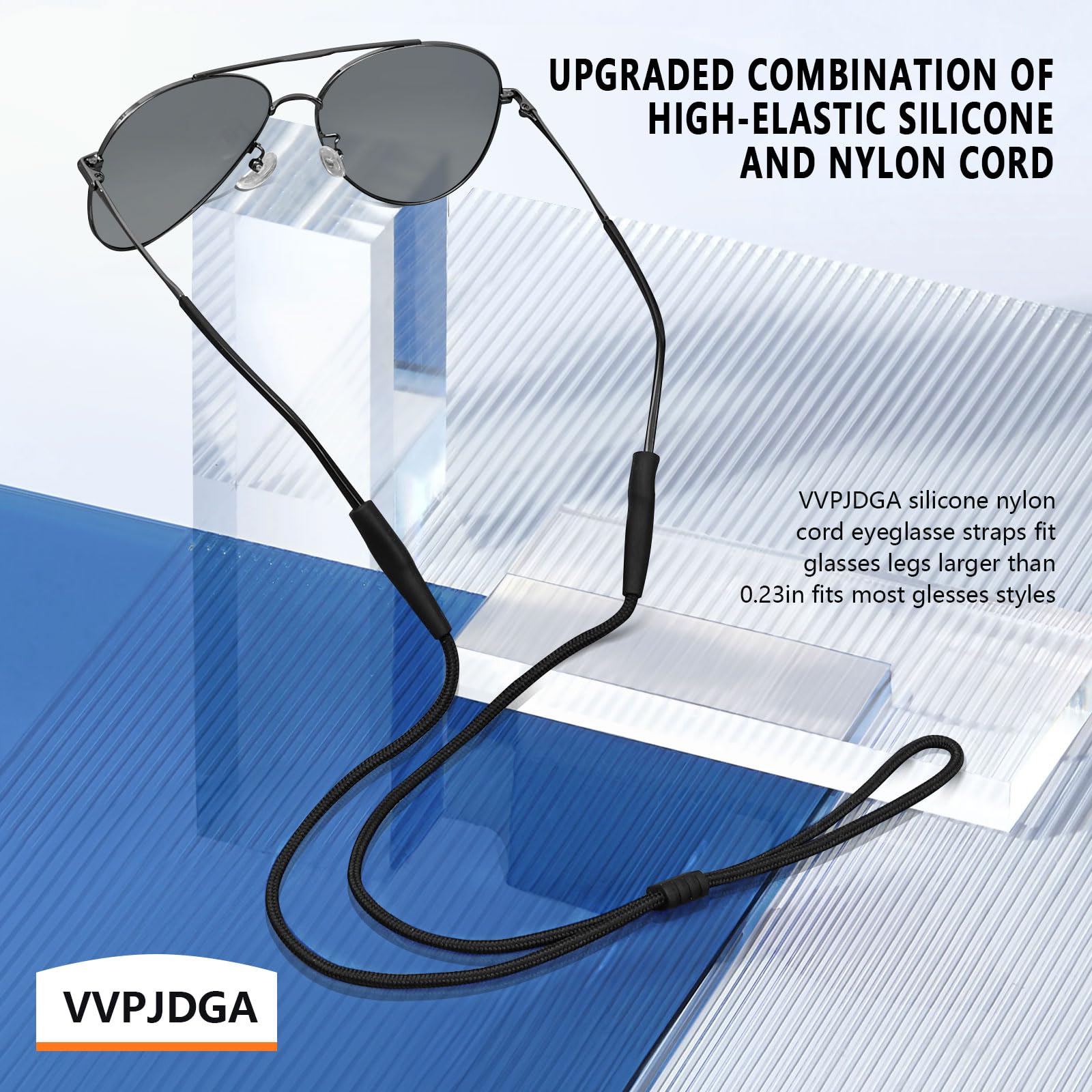 Upgraded 3PCS Sports Glasses Strap - Adjustable Eyewear Holder for Men Women Kids - Neck Lanyard for Running Hiking