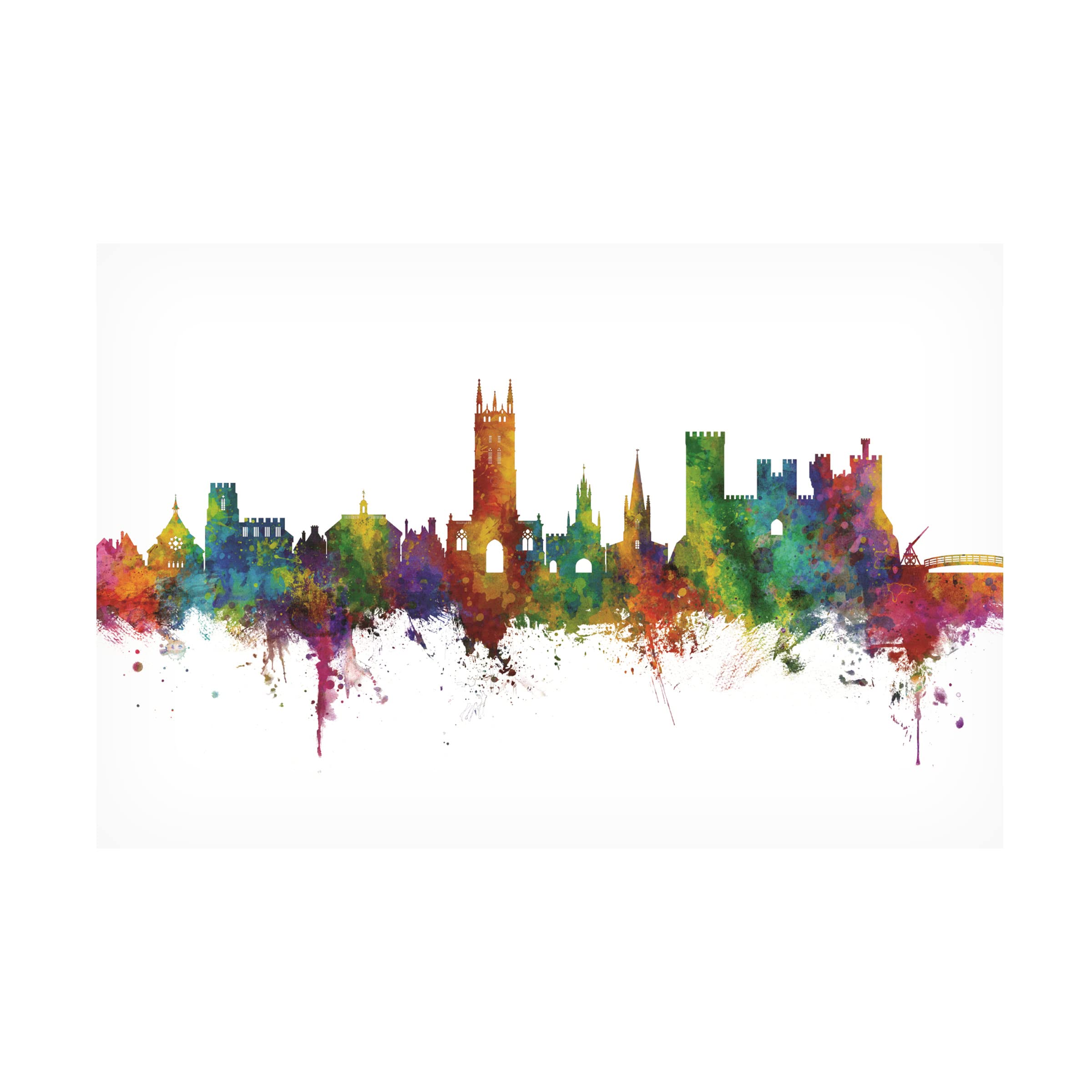 Michael Tompsett 'Warwick England Skyline' Canvas Art Print - Premium Wall Decor for Living Room, Bedroom & Office | Trademark Fine Art Collection