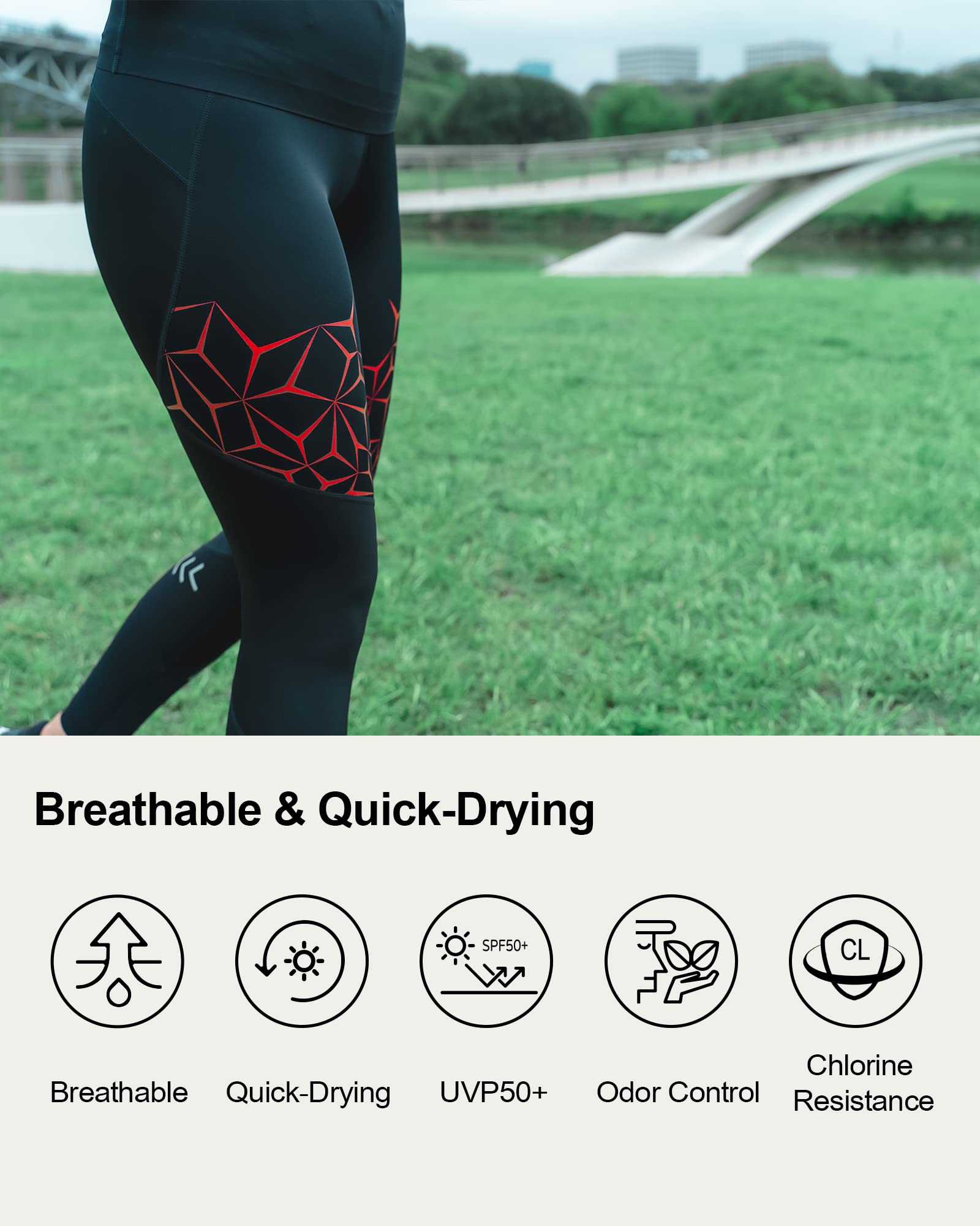 SUMARPO Compression Pants for Men & Women - High Performance Running Tights with Knee Support, Quick Dry Fabric & Muscle Recovery - Ideal for Marathon Training, Gym Workouts & Athletic Recovery