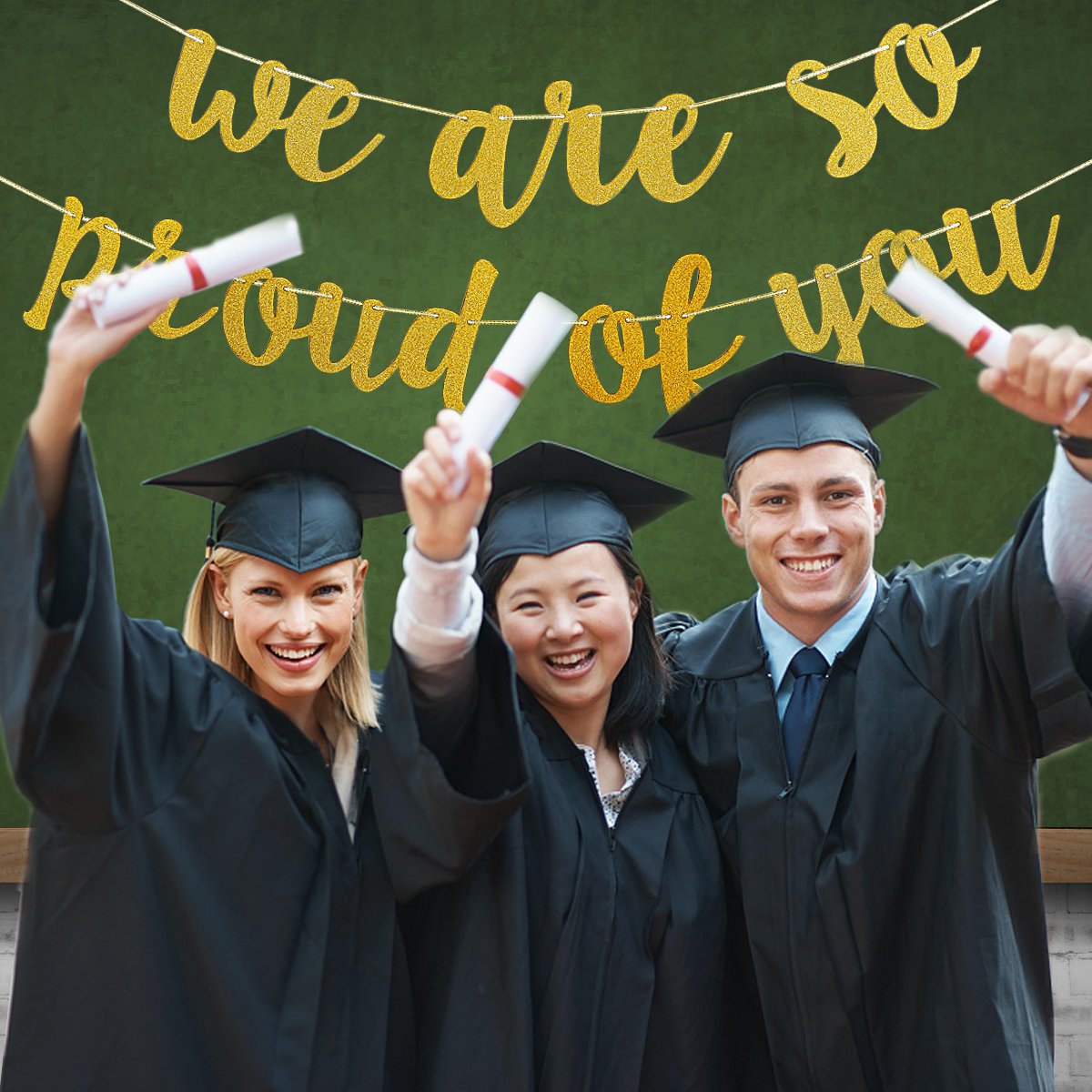 2025 Graduation Party Banner - Gold Glitter 