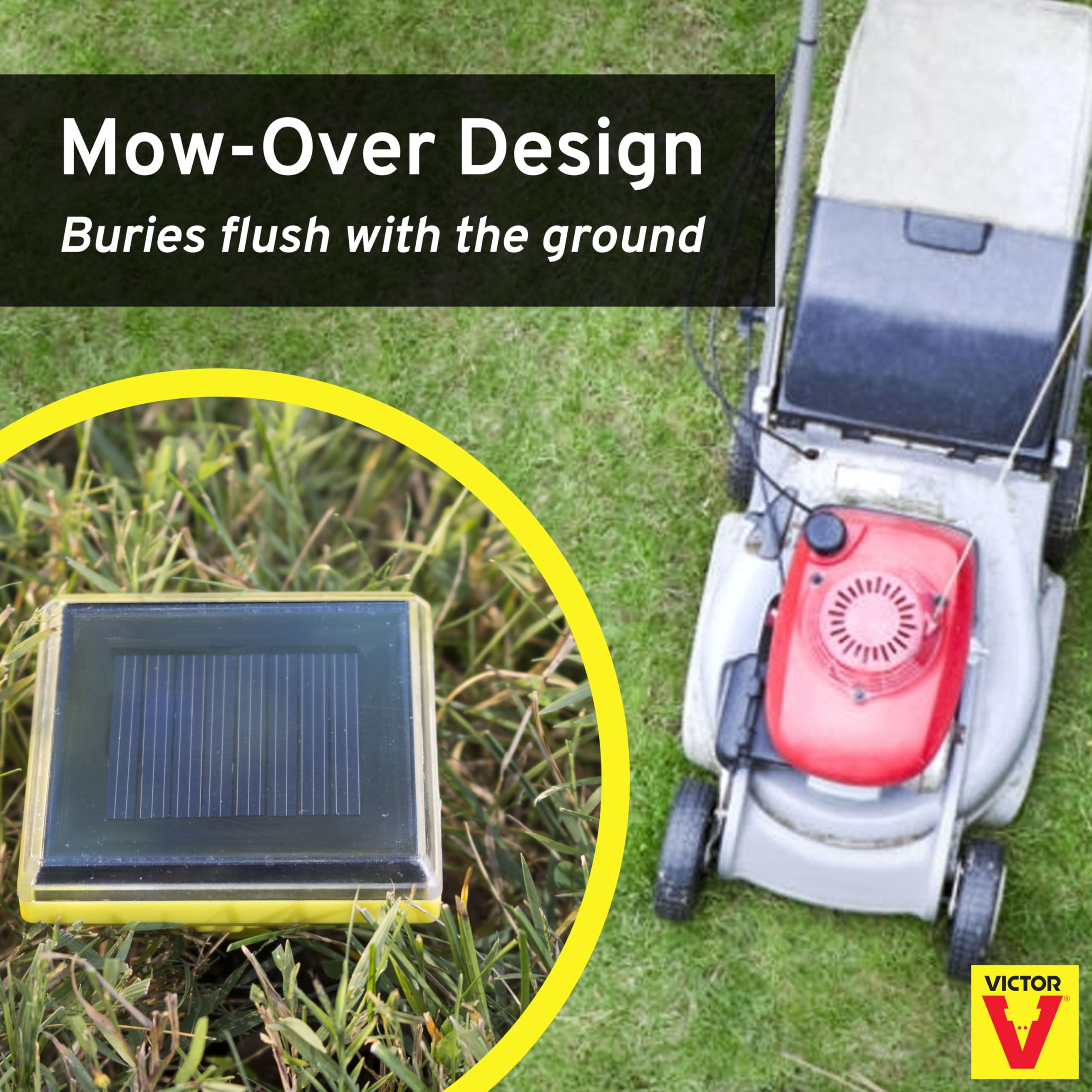 Victor M9014 Solar Powered Sonic Spike - Ultrasonic Mole & Gopher Repellent for Yard & Garden Protection | Eco-Friendly Pest Control Solution for Lawns, Farms & Outdoor Spaces
