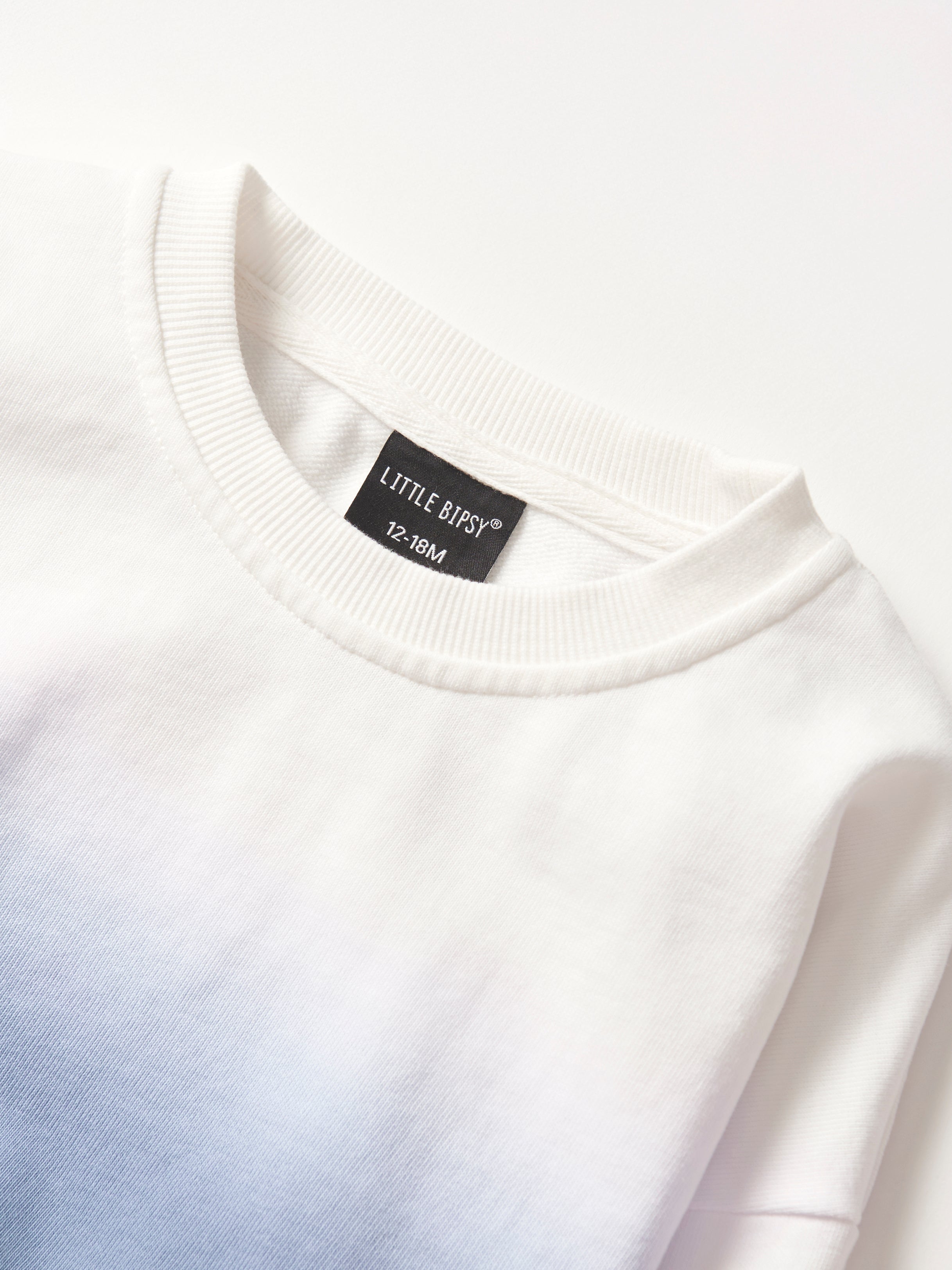 Ombre Lightweight Crewneck Sweatshirt for Women - Soft Blue Gradient Pullover | Perfect for Casual Wear, Layering & Outdoor Activities