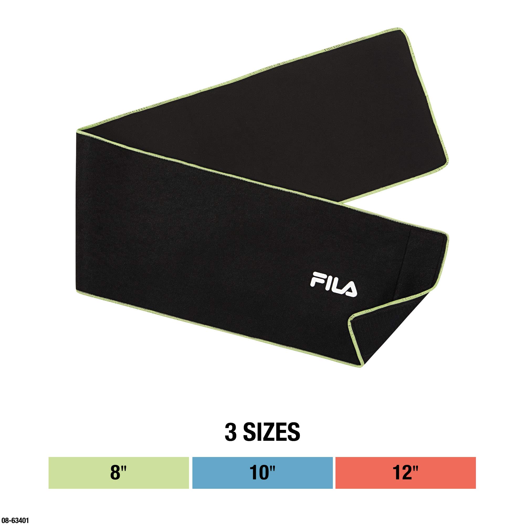 FILA Neoprene Waist Trimmer Belt for Women & Men - Slimming, Body Shaping, Sweat Trainer for Stomach, Abs, Back & Waist - Perfect for Workouts, Yoga, and Daily Wear