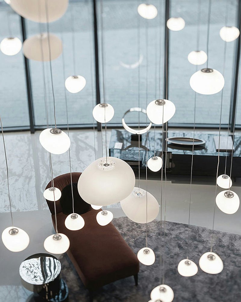 Stylish Gregg Stone Shape Glass Pendant Light - Modern Hanging Fixture for Kitchen Island, Dining Room & Bedroom Lighting